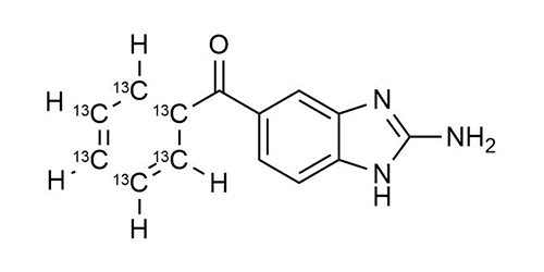 Mebendazole amine 13C6 reference standard molecular structure - WITEGA Laboratorien Berlin-Adlershof GmbH