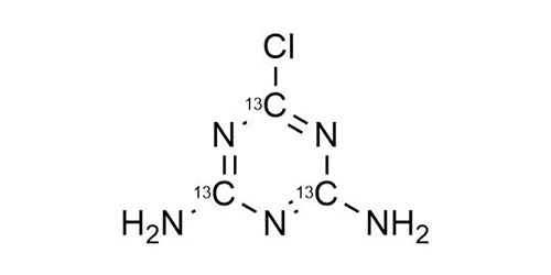 6-Chloro-2,4-diamino-1,3,5-triazine-<sup>13</sup>C<sub>3</sub>