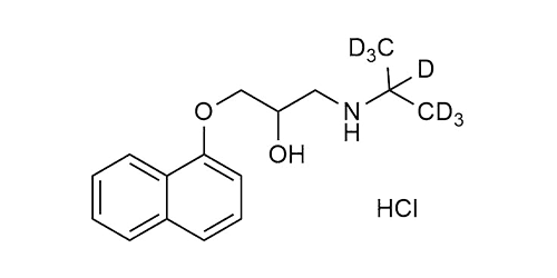 Molecular structure of Propranolol-D7 HCl reference standard for LC-MS/MS and GC-MS calibration