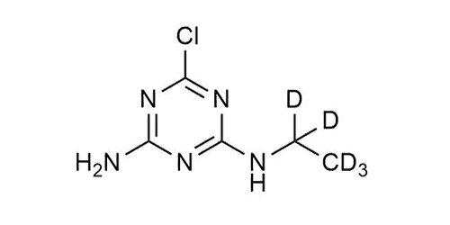 Atrazine-desisopropyl-D5 molecular structure reference standard for LC-MS/MS and GC-MS