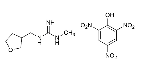 Molecular structure of Dinotefuran DN picrate reference standard for LC-MS/MS and GC-MS quantification