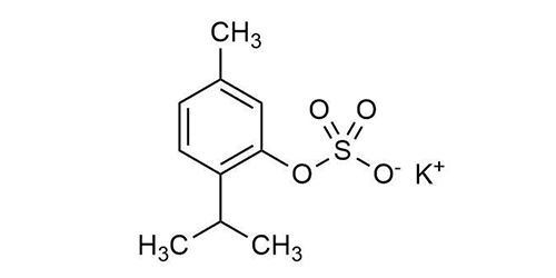 Thymol sulfate potassium salt molecular structure reference standard for LC-MS/MS (CAS 172265-90-6)