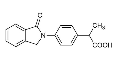 Indoprofen molecular structure reference standard (CAS 31842-01-0) for LC-MS/MS and GC-MS