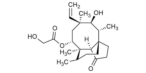 Pleuromutilin reference standard molecular structure for LC-MS/MS and GC-MS calibration (CAS 125-65-5)