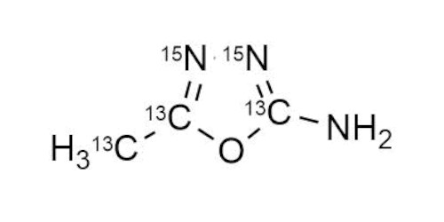 5-Methyl-1,3,4-oxadiazol-<sup>13</sup>C<sub>3</sub>,<sup>15</sup>N<sub>2</sub>-2-amine