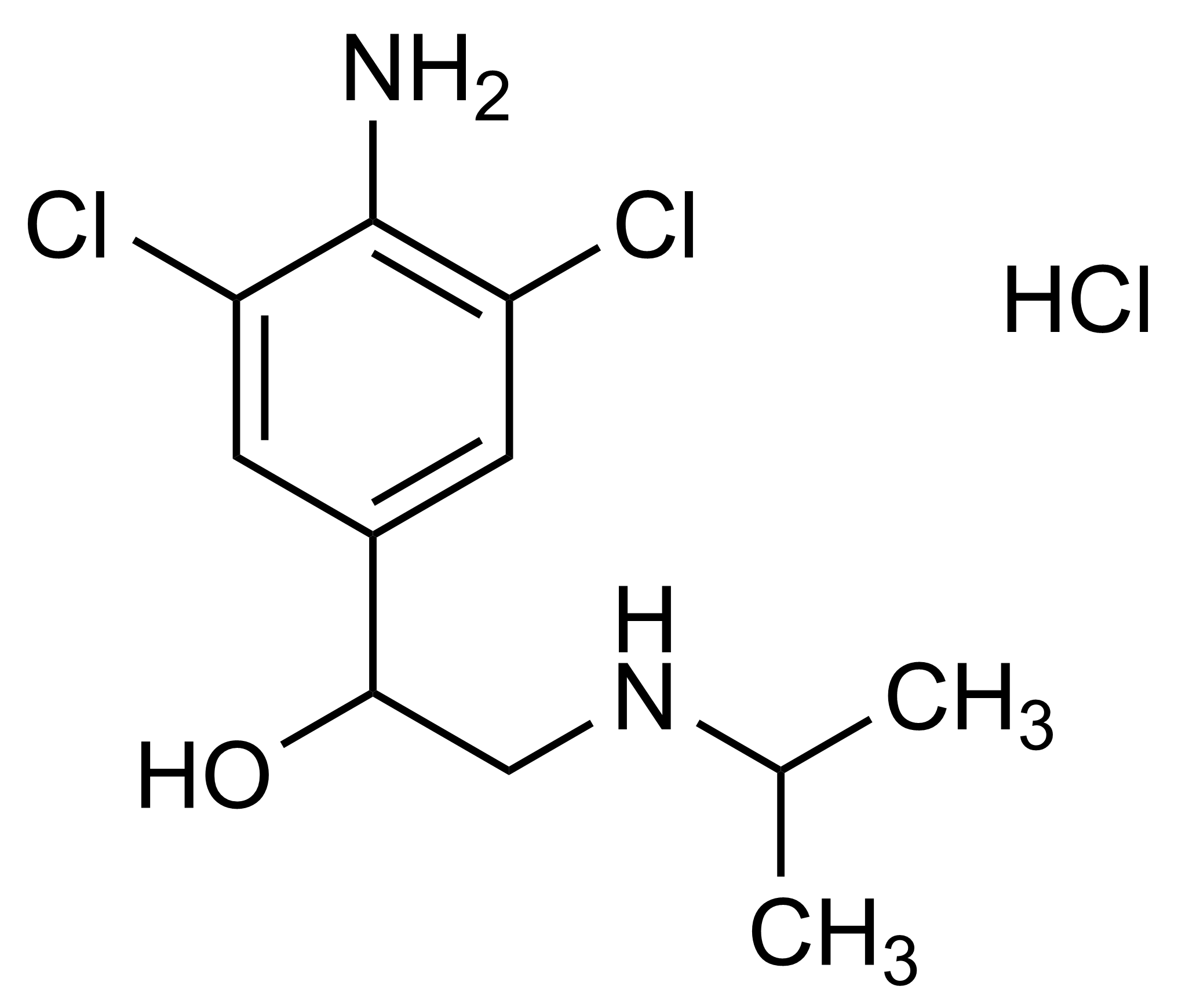 Clenproperol hydrochloride molecular structure reference standard for LC-MS/MS and GC-MS - WITEGA Laboratorien Berlin-Adlershof GmbH