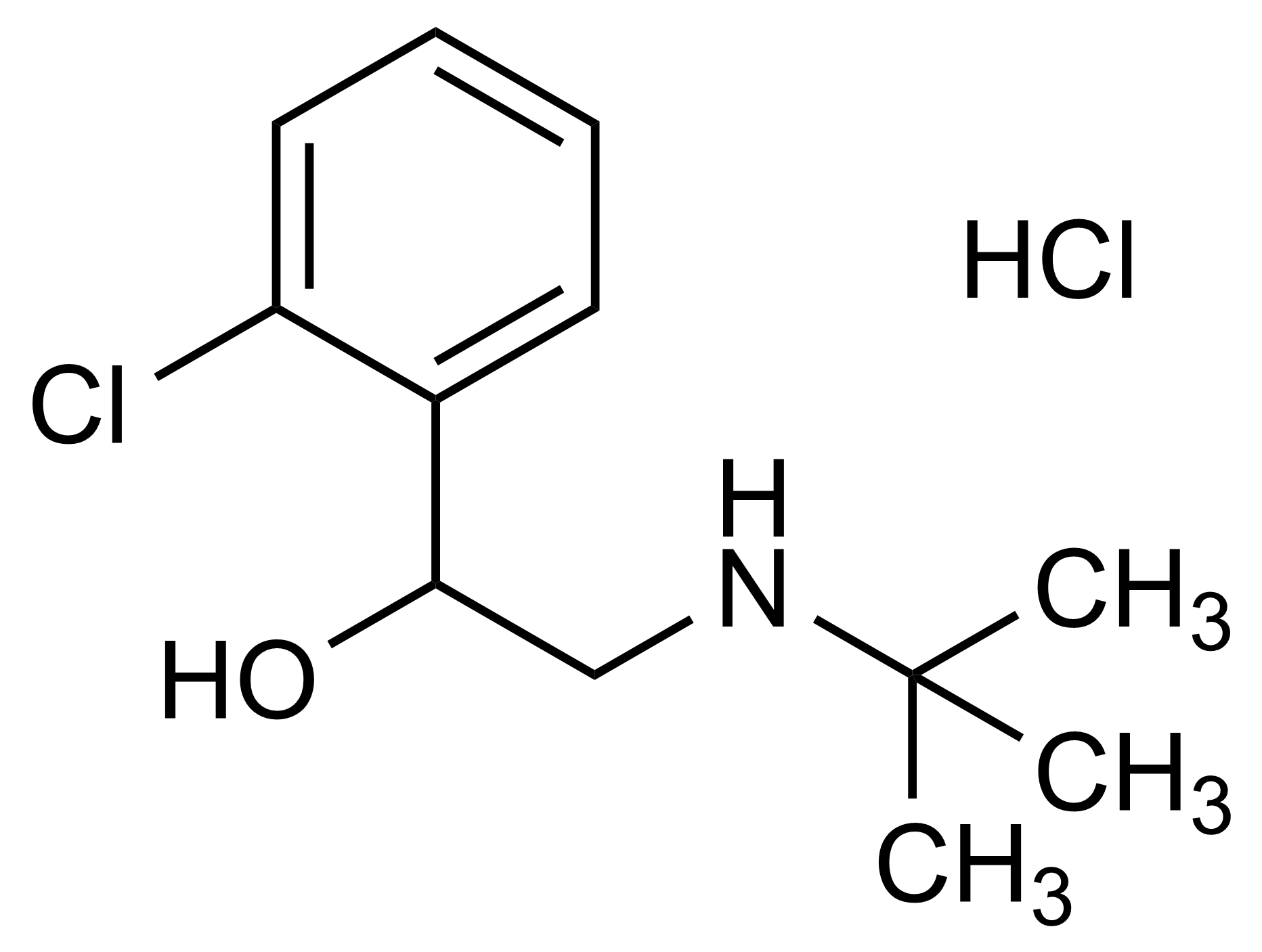 Tulobuterol hydrochloride reference standard molecular structure Tulobuterol hydrochloride reference standard molecular structure for LC-MS/MS and GC-MS calibration