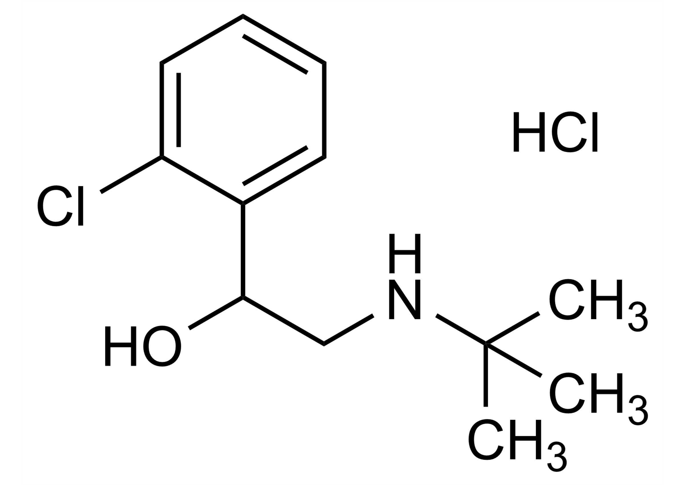 Tulobuterol hydrochloride reference standard molecular structure Tulobuterol hydrochloride reference standard molecular structure for LC-MS/MS and GC-MS calibration