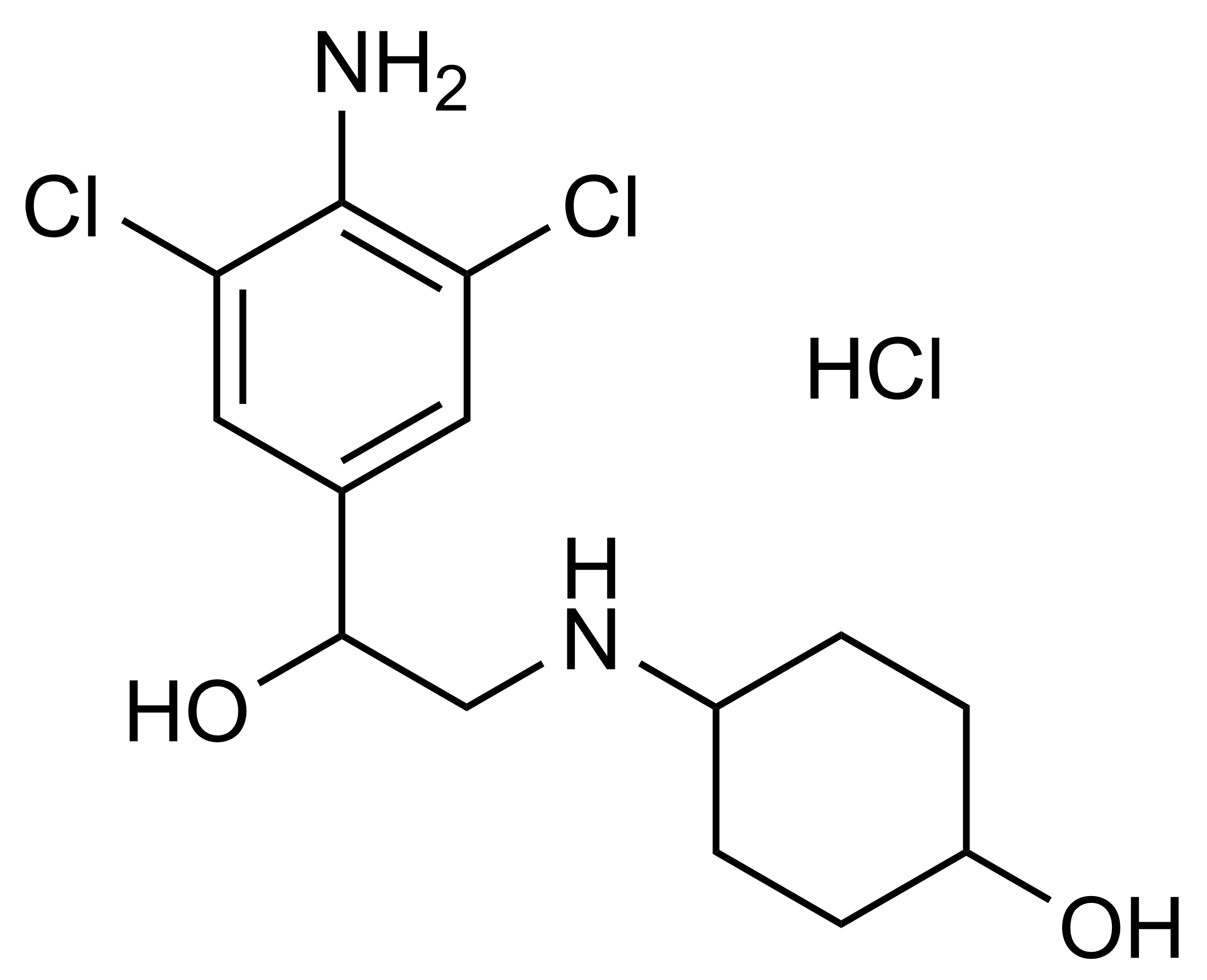 Molecular structure of Clencyclohexerol hydrochloride reference standard - WITEGA Clencyclohexerol hydrochloride reference standard molecular structure - WITEGA Laboratorien Berlin-Adlershof GmbH