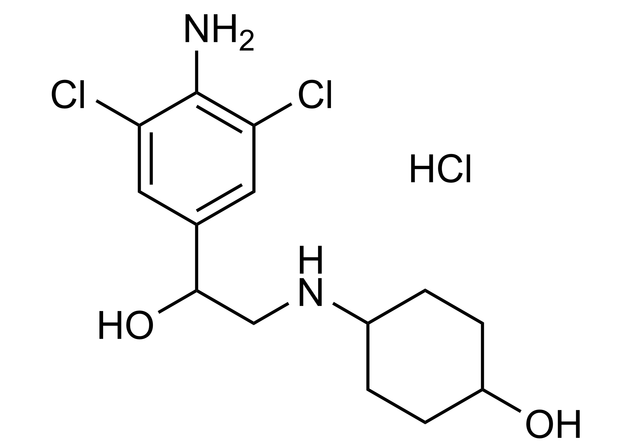 Molecular structure of Clencyclohexerol hydrochloride reference standard - WITEGA Clencyclohexerol hydrochloride reference standard molecular structure - WITEGA Laboratorien Berlin-Adlershof GmbH