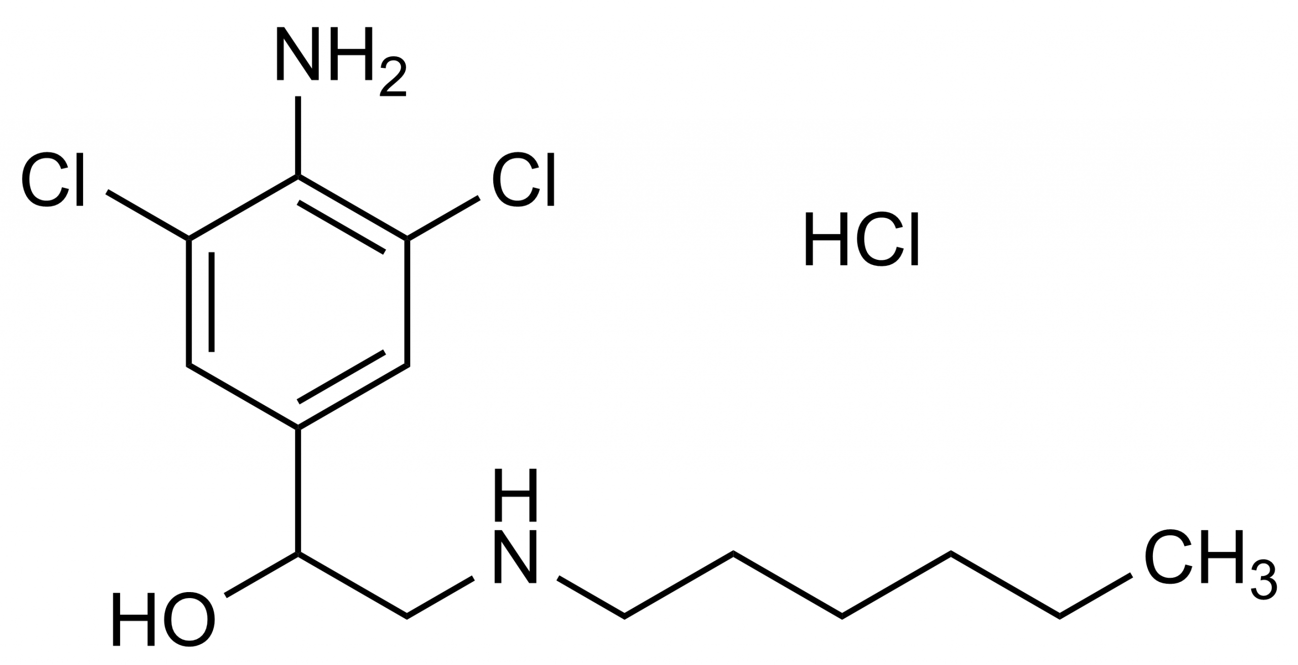 Clenhexerol hydrochloride reference standard structure for MS quantification Clenhexerol hydrochloride molecular structure reference standard for LC-MS/MS and GC-MS