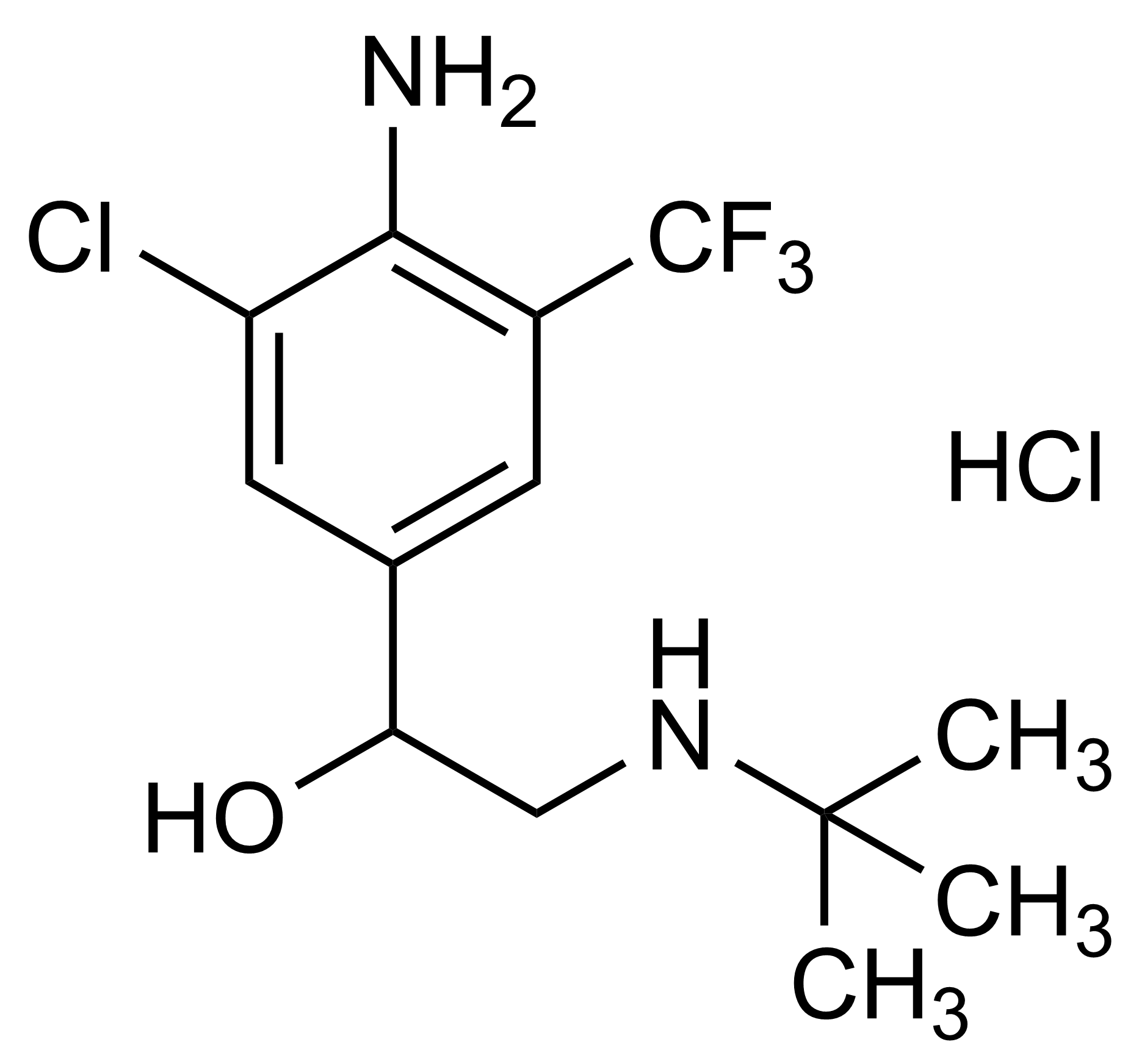 Mabuterol hydrochloride reference standard molecular structure image Mabuterol hydrochloride reference standard molecular structure for LC-MS/MS and GC-MS - WITEGA Laboratorien Berlin-Adlershof GmbH