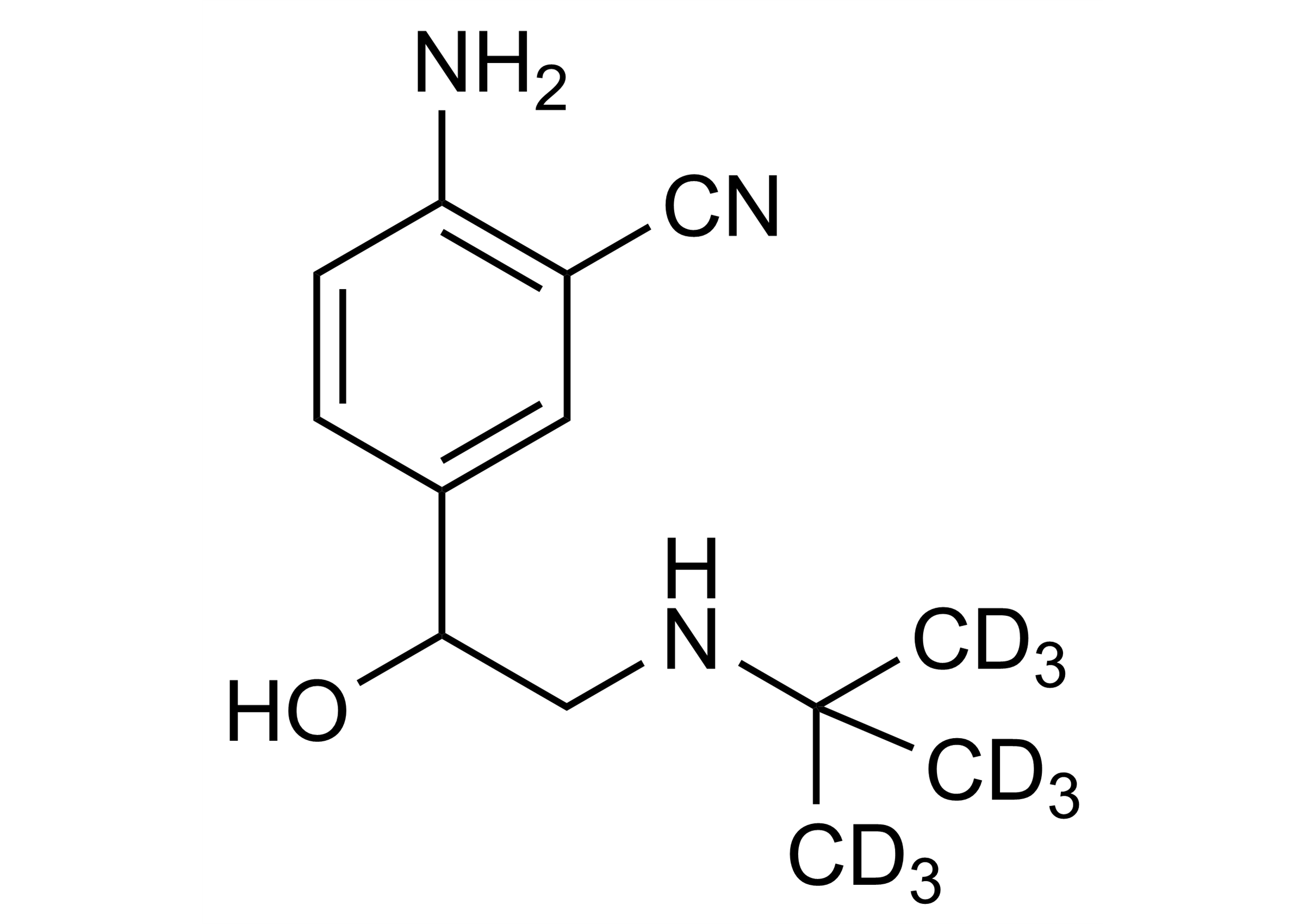 Cimbuterol-D9 Deuterated Reference Standard - Molecular Structure Cimbuterol-D9 reference standard molecular structure for LC-MS/MS and GC-MS analysis - WITEGA Laboratorien Berlin-Adlershof GmbH
