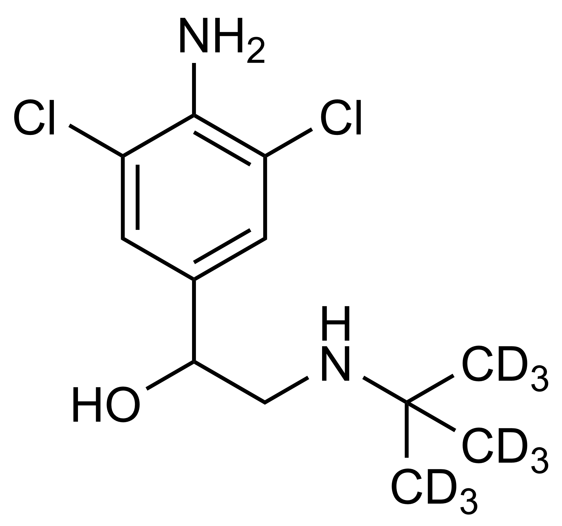 Clenbuterol-D9 reference standard molecular structure for LC-MS/MS calibration - WITEGA Laboratorien Berlin-Adlershof GmbH