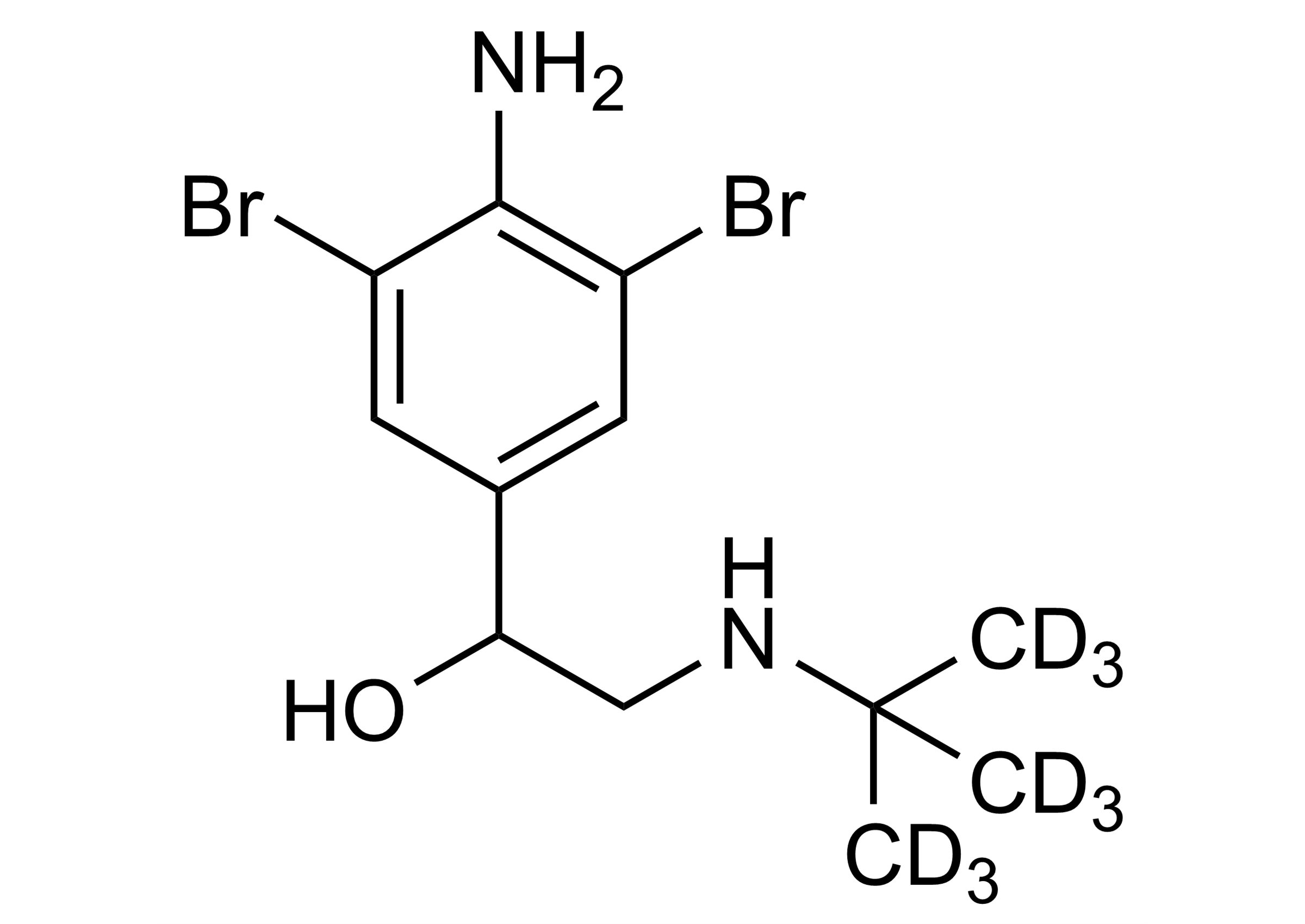 Brombuterol-D9 Reference Standard Molecular Structure Brombuterol-D9 reference standard molecular structure for LC-MS/MS and GC-MS calibration