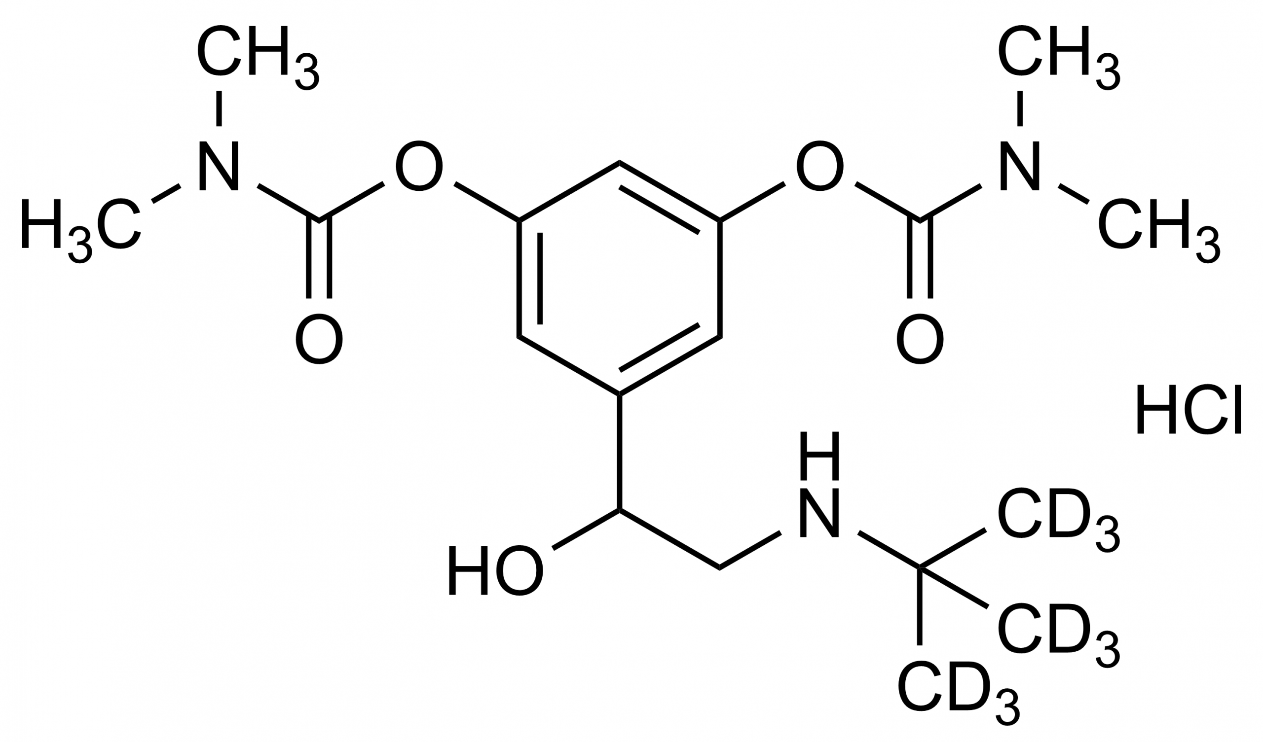 Bambuterol-D9 Hydrochloride Reference Standard Structure Bambuterol-D9 hydrochloride reference standard molecular structure for LC-MS/MS and GC-MS