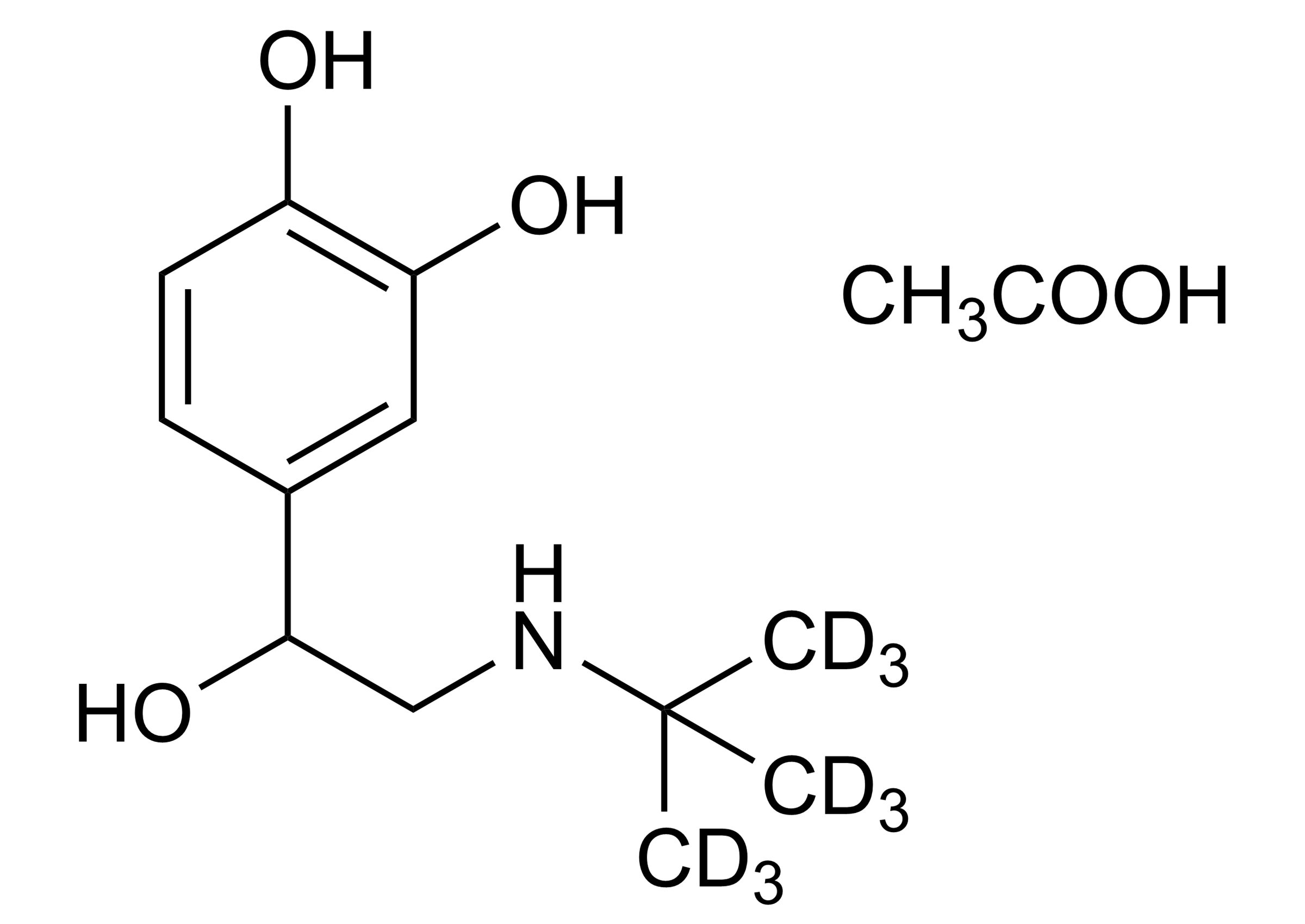 Colterol-D9 acetate Reference Standard Molecular Structure Colterol-D9 acetate reference standard for LC-MS/MS and GC-MS (CAS 1420043-63-5) - WITEGA Laboratorien Berlin-Adlershof GmbH