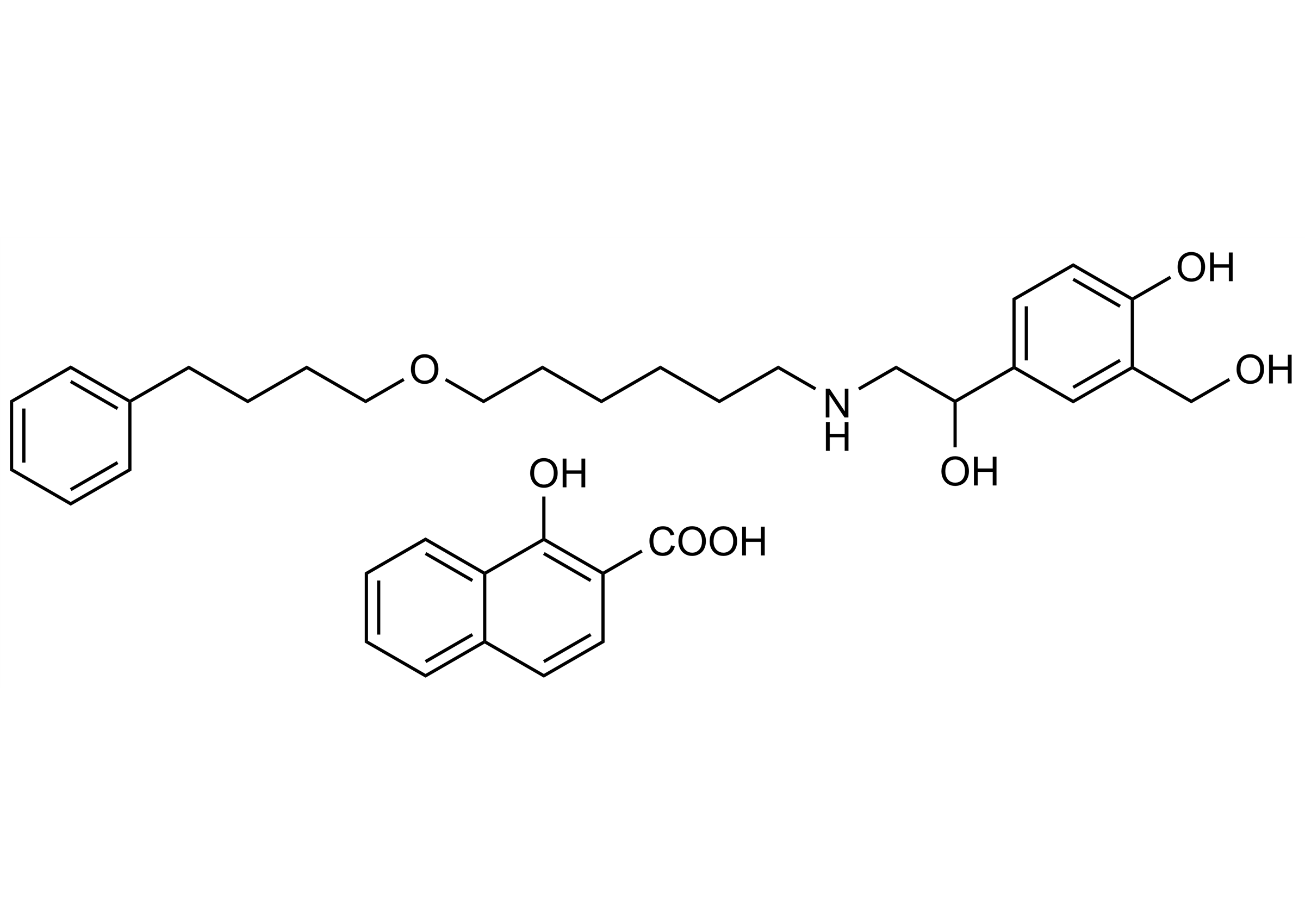 Salmeterol xinafoate Reference Standard Molecular Structure Salmeterol xinafoate molecular structure reference standard (CAS 94749-08-3) - WITEGA