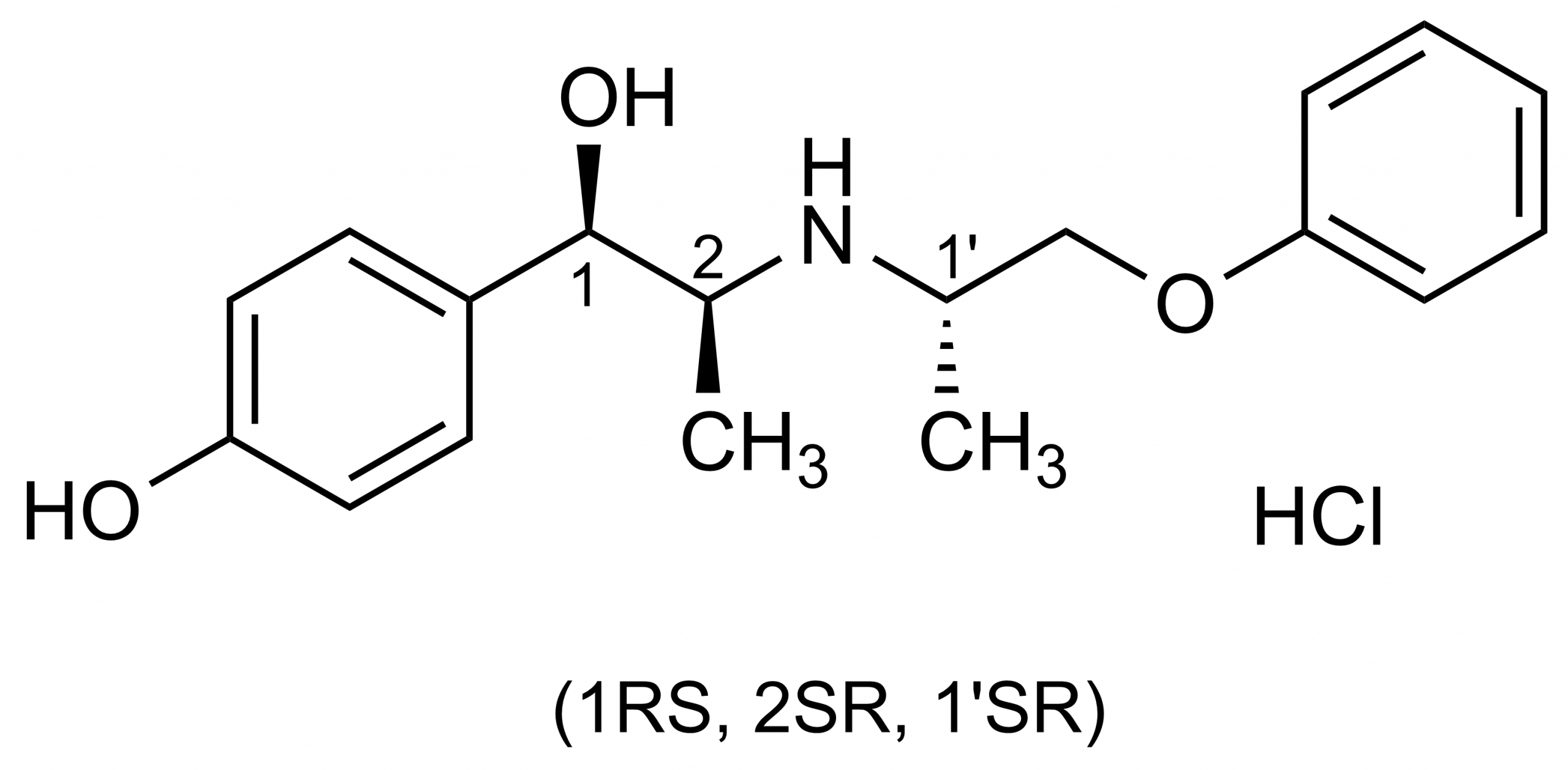 Molecular structure of erythro Isoxsuprine hydrochloride reference standard for LC-MS/MS and GC-MS - WITEGA Laboratorien Berlin-Adlershof GmbH
