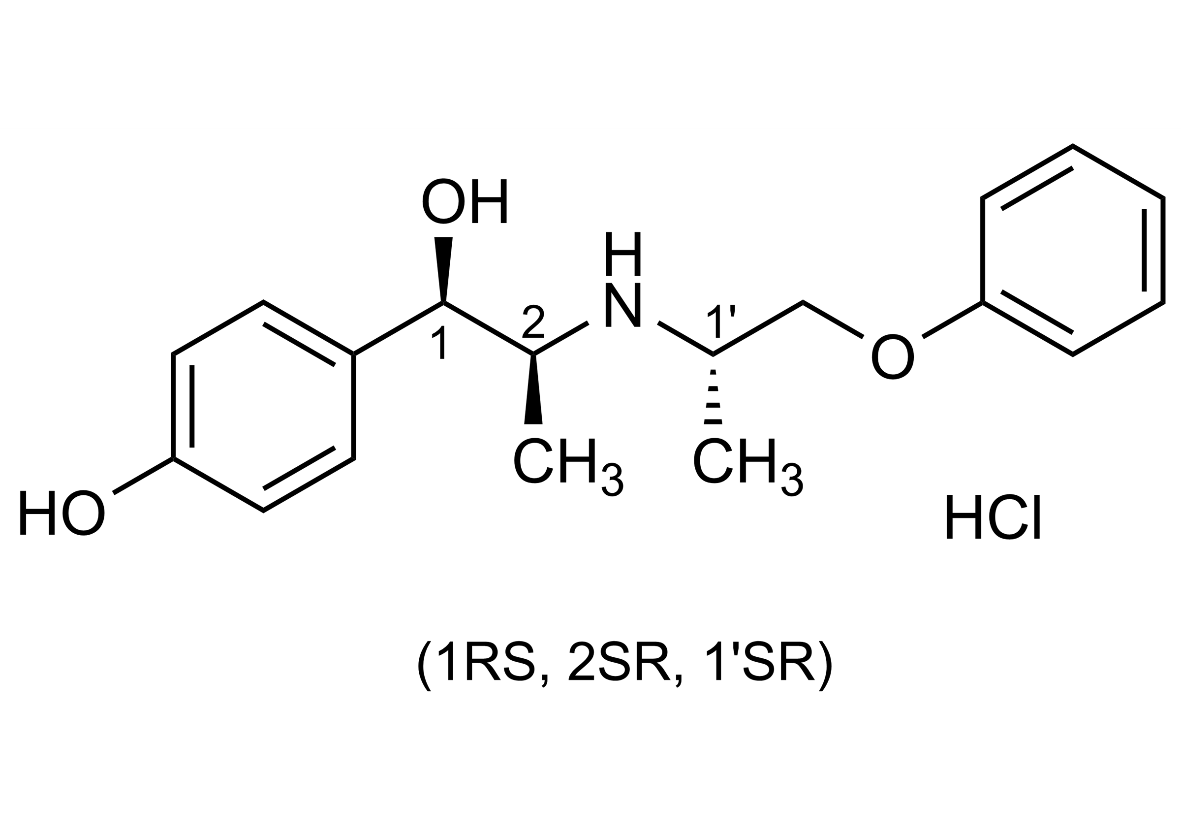 erythro Isoxsuprine hydrochloride Reference Standard Structure Molecular structure of erythro Isoxsuprine hydrochloride reference standard for LC-MS/MS and GC-MS - WITEGA Laboratorien Berlin-Adlershof GmbH