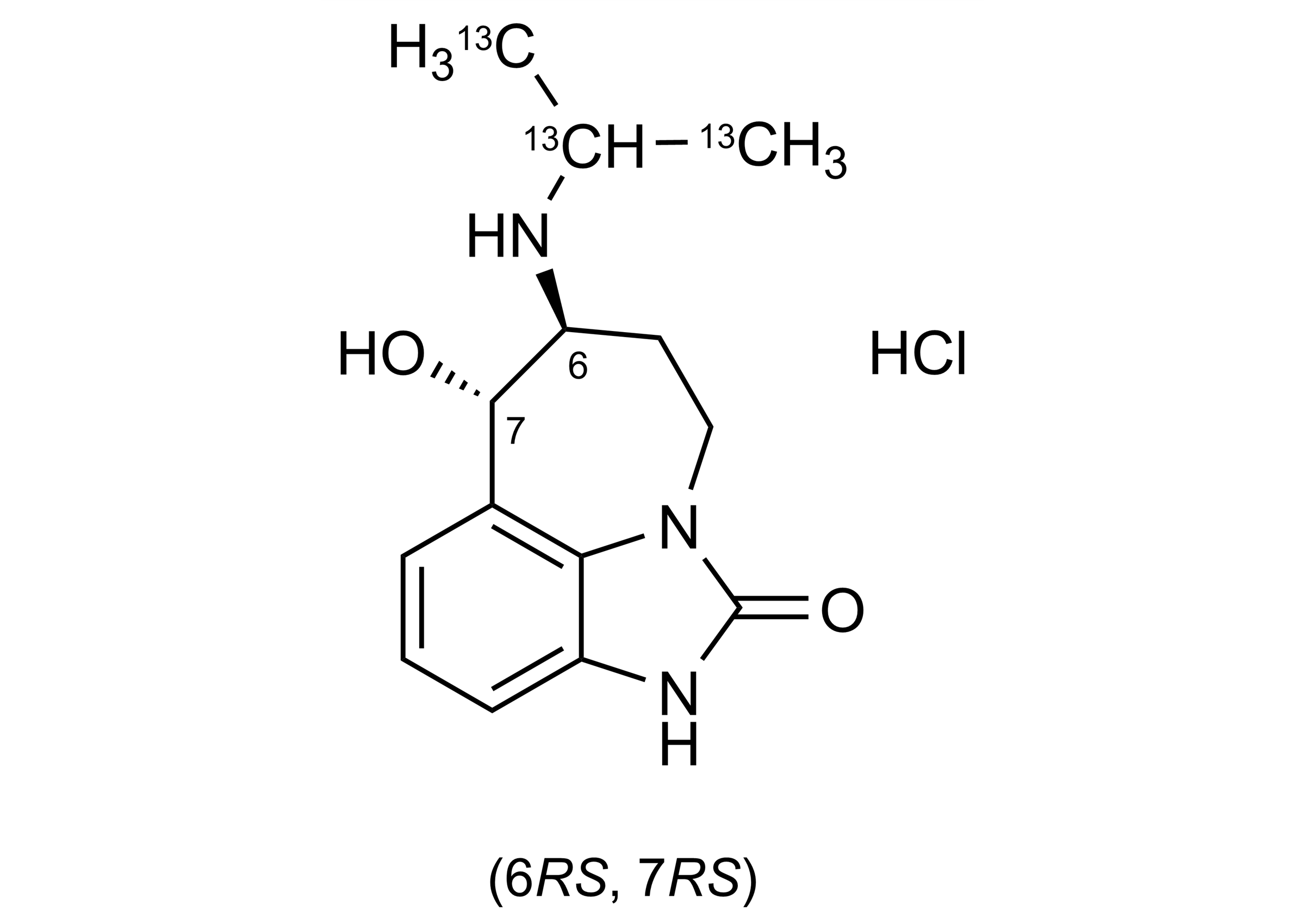 Zilpaterol-13C3 Hydrochloride Reference Standard Structure Zilpaterol-13C3 hydrochloride molecular structure reference standard from WITEGA Laboratorien Berlin-Adlershof GmbH