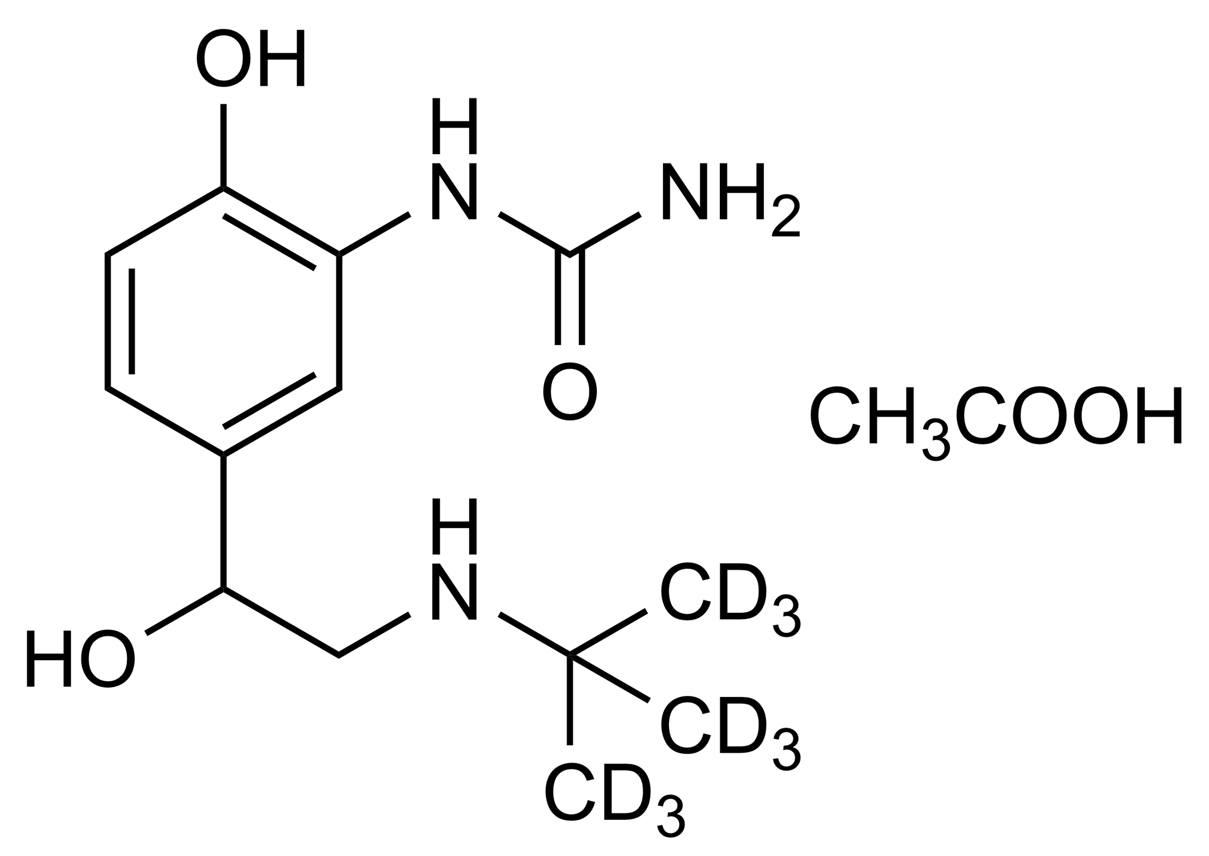 Carbuterol-D9 acetate sesquihydrate reference standard structure Carbuterol-D9 acetate sesquihydrate reference standard molecular structure from WITEGA Laboratorien Berlin-Adlershof GmbH
