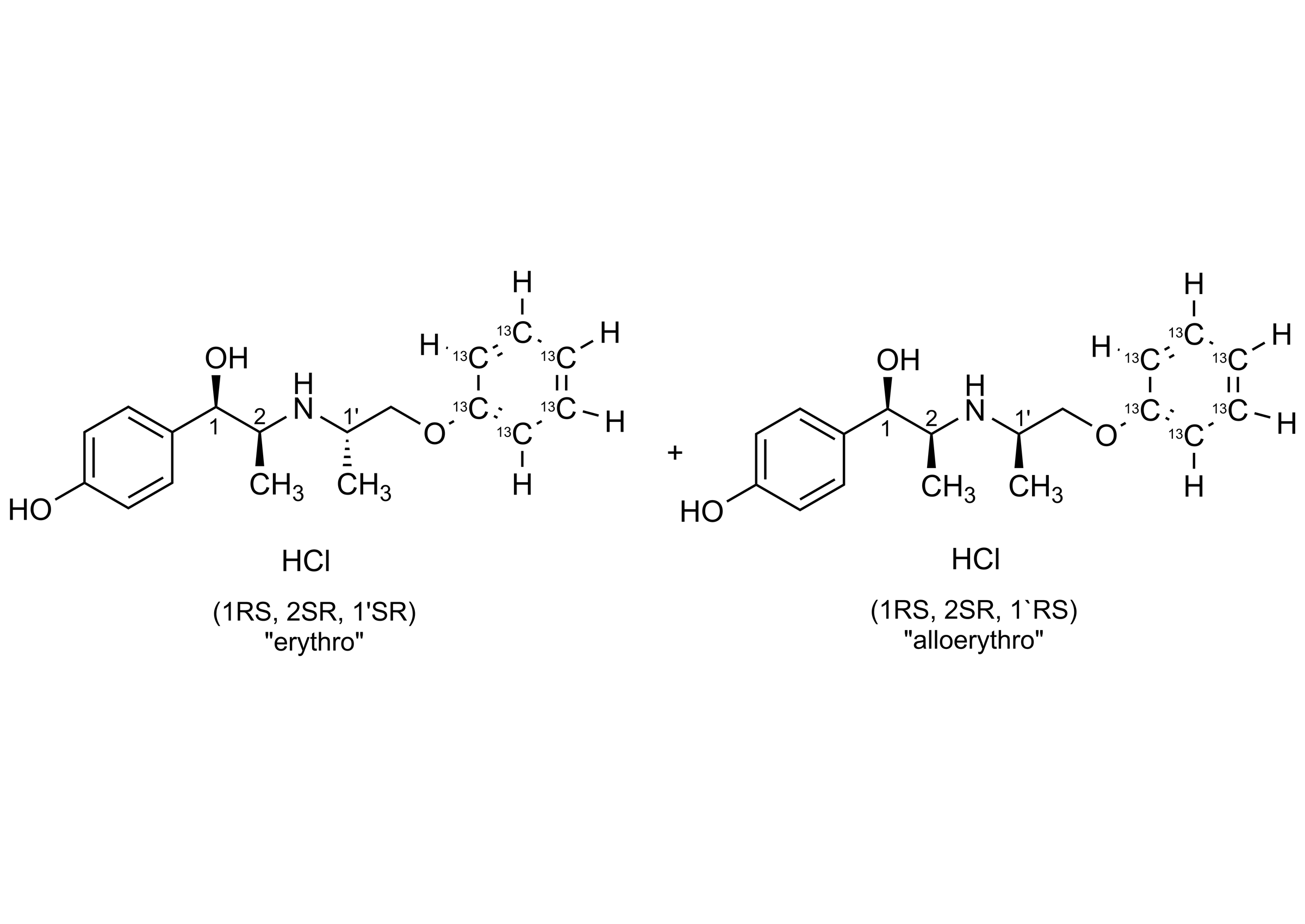 Isoxsuprine-13C6 Hydrochloride Molecular Structure - Reference Standard Isoxsuprine-13C6 hydrochloride molecular structure reference standard for LC-MS/MS and GC-MS