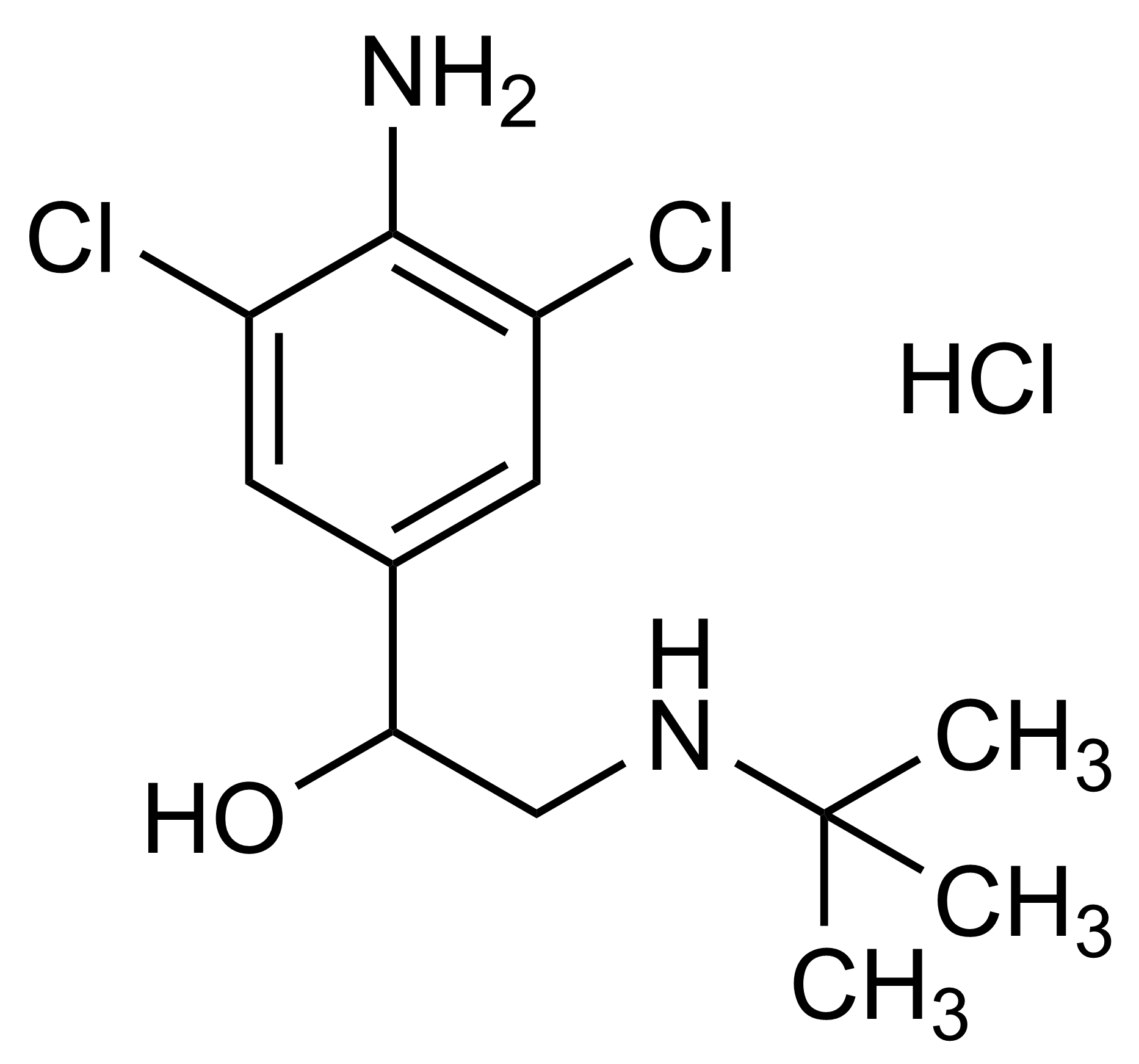 Clenbuterol hydrochloride reference standard molecular structure CAS 21898-19-1