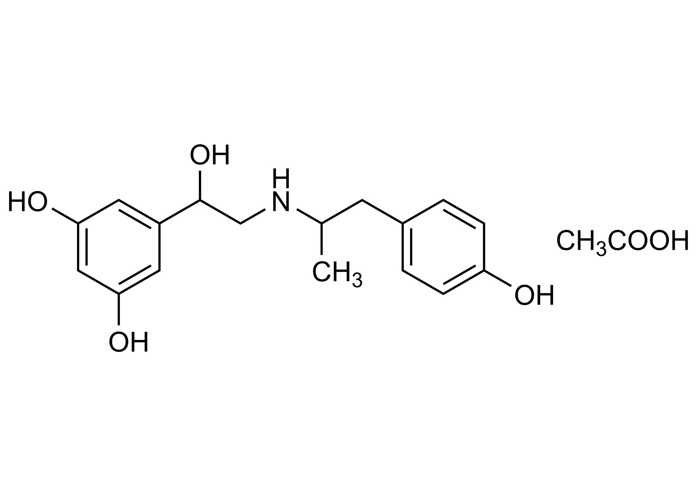 Fenoterol acetate reference standard molecular structure image Fenoterol acetate molecular structure reference standard for LC-MS/MS and GC-MS calibration - WITEGA Laboratorien Berlin-Adlershof GmbH