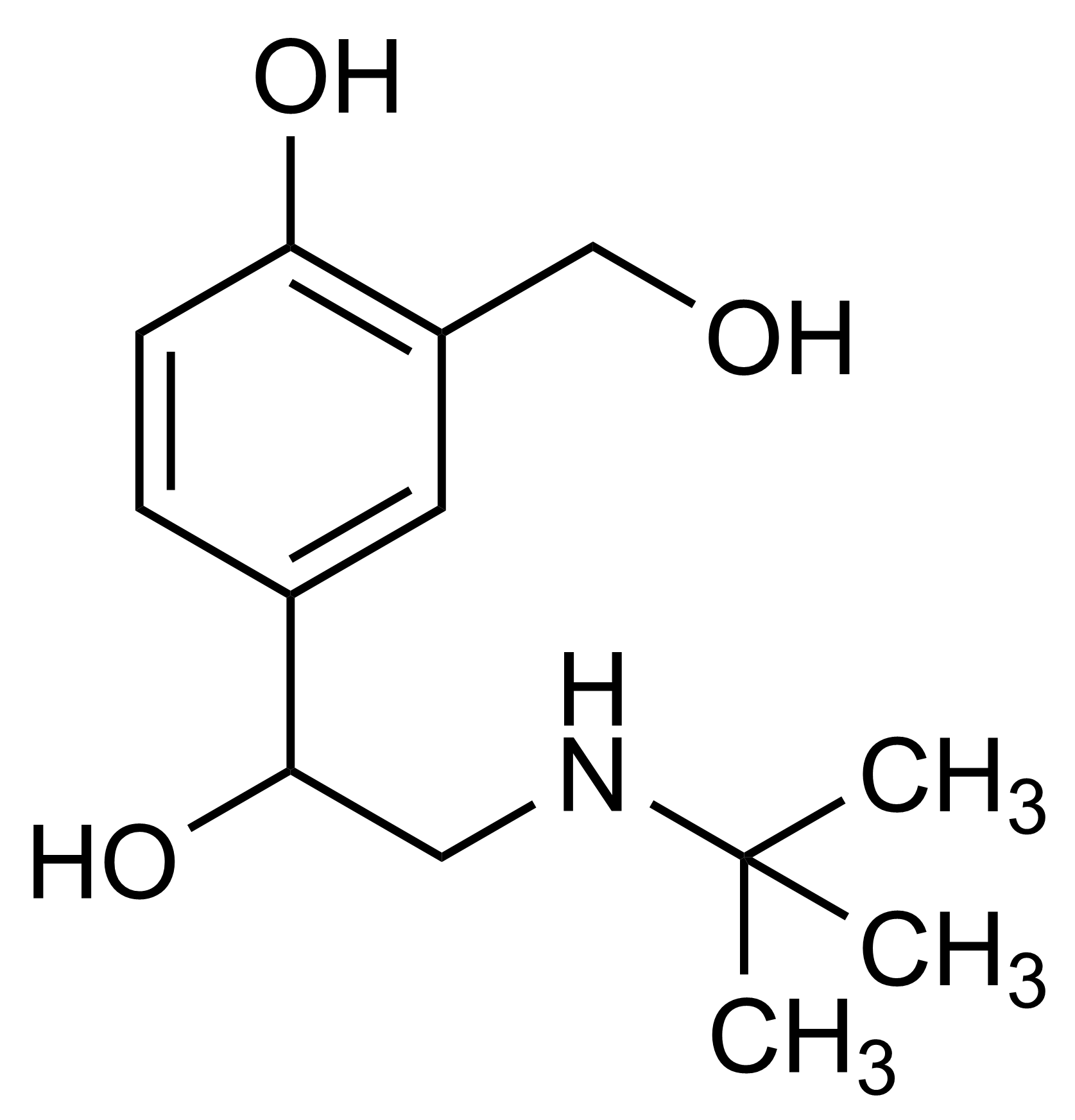 Salbutamol Albuterol reference standard molecular structure, CAS 18559-94-9 - WITEGA Laboratorien Berlin-Adlershof GmbH