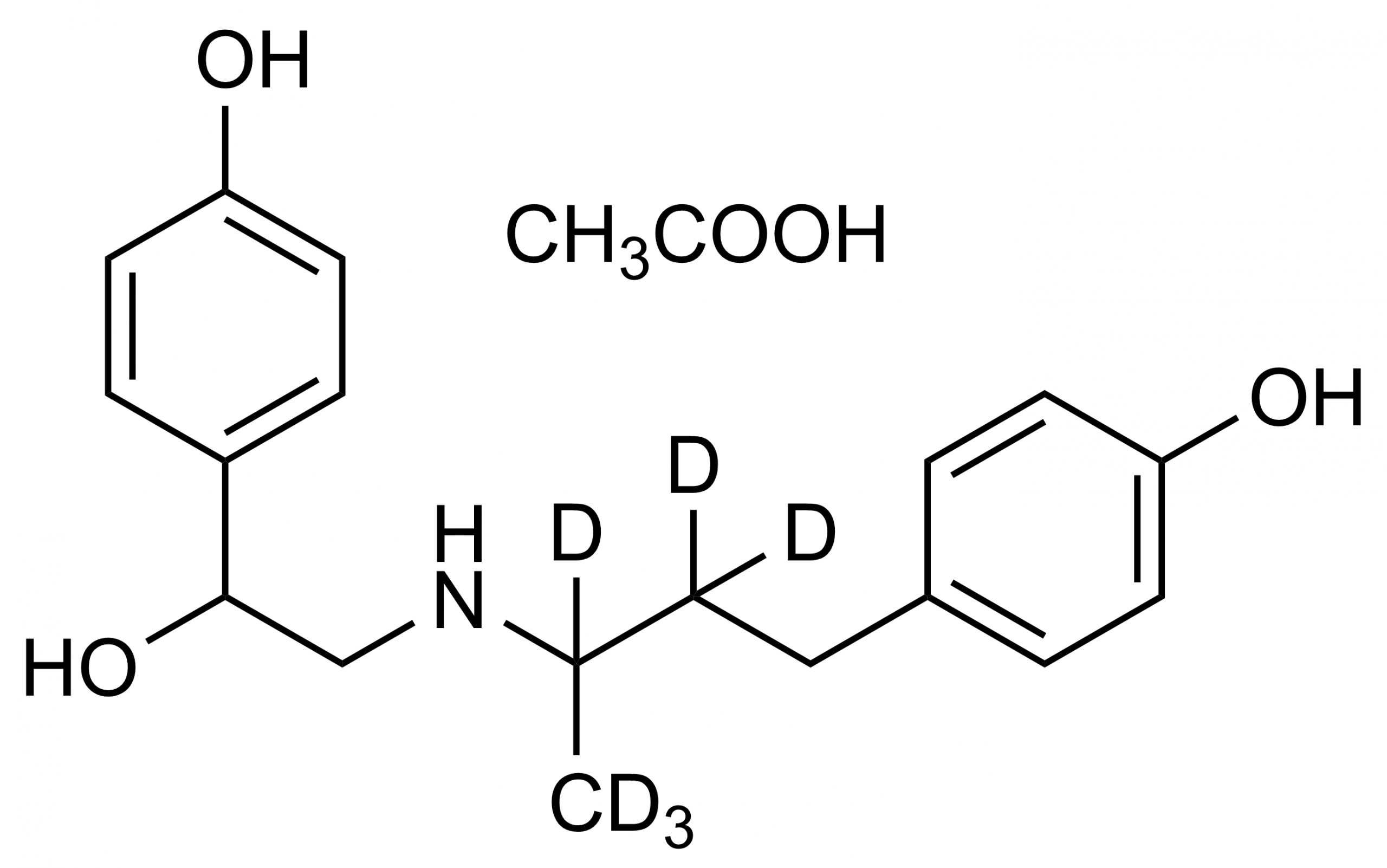 Ractopamine-D6 acetate reference standard molecular structure for LC-MS/MS and GC-MS