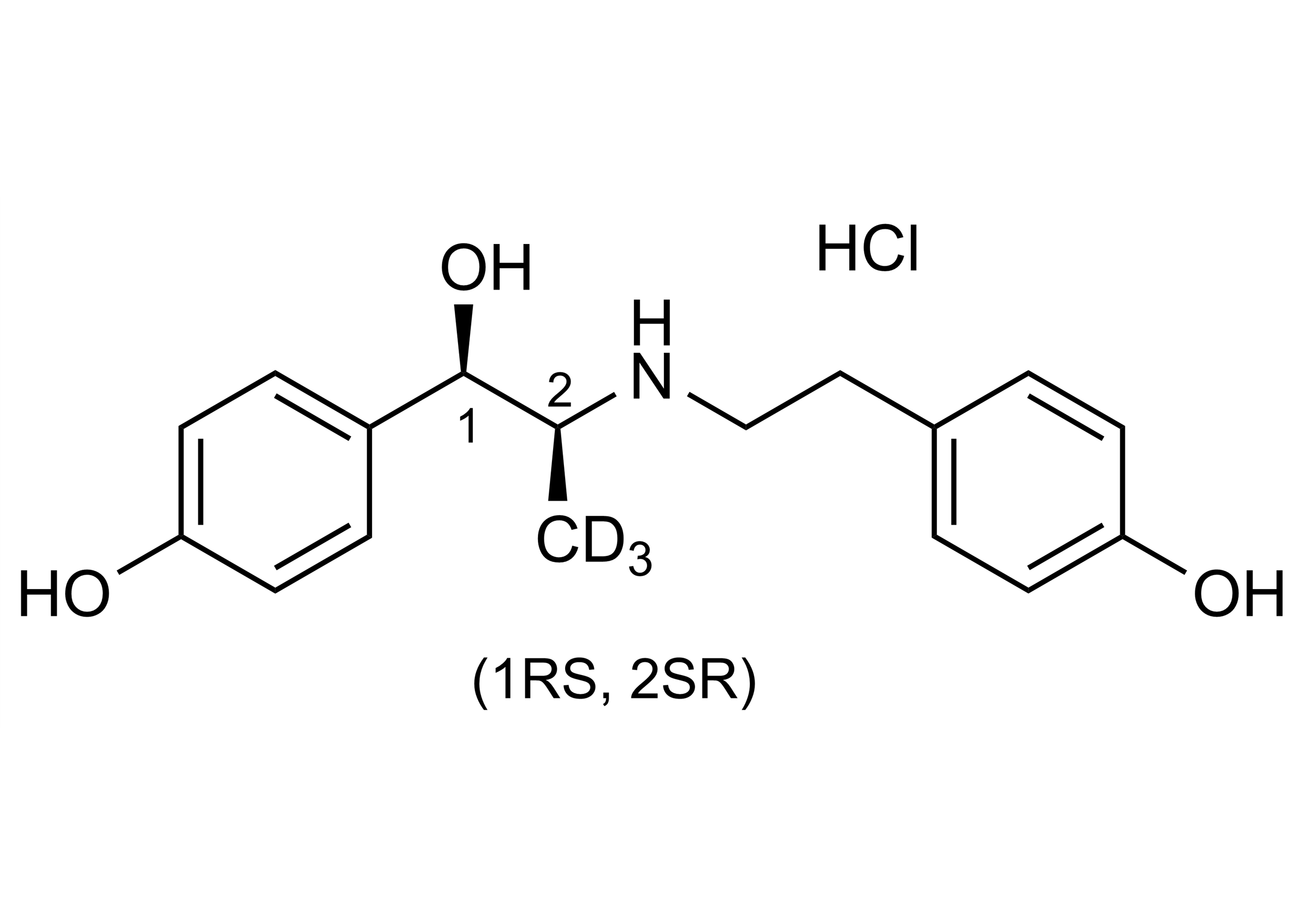 Ritodrine D3 hydrochloride Molecular Structure Reference Standard - WITEGA Laboratorien Berlin-Adlershof GmbH Ritodrine D3 hydrochloride reference standard molecular structure by WITEGA Laboratorien Berlin-Adlershof GmbH