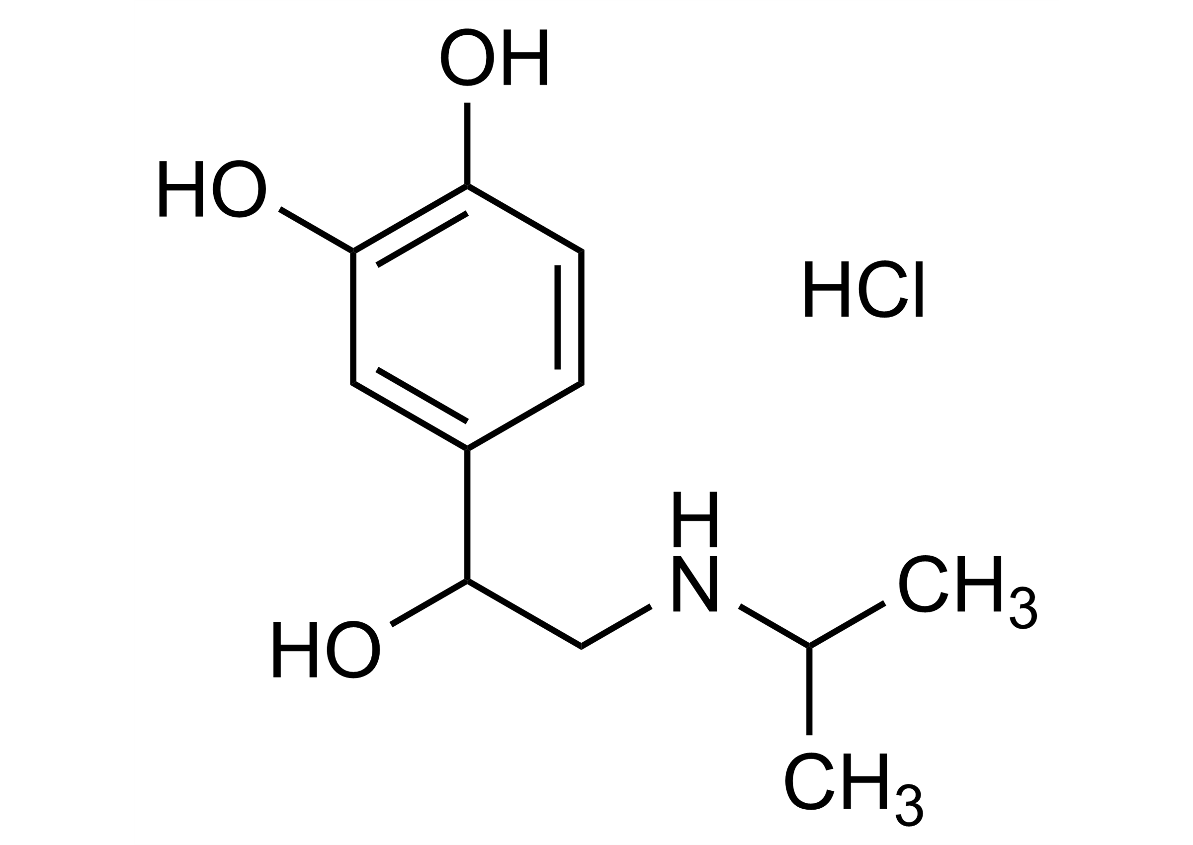 Isoproterenol hydrochloride Isoprenaline hydrochloride molecular structure reference standard (CAS 51-30-9)
