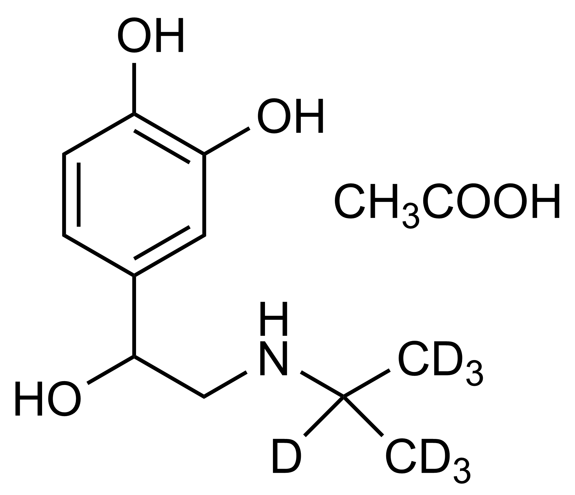 Isoproterenol-D7 acetate Isoprenaline-D7 acetate reference standard structure for LC-MS/MS calibration