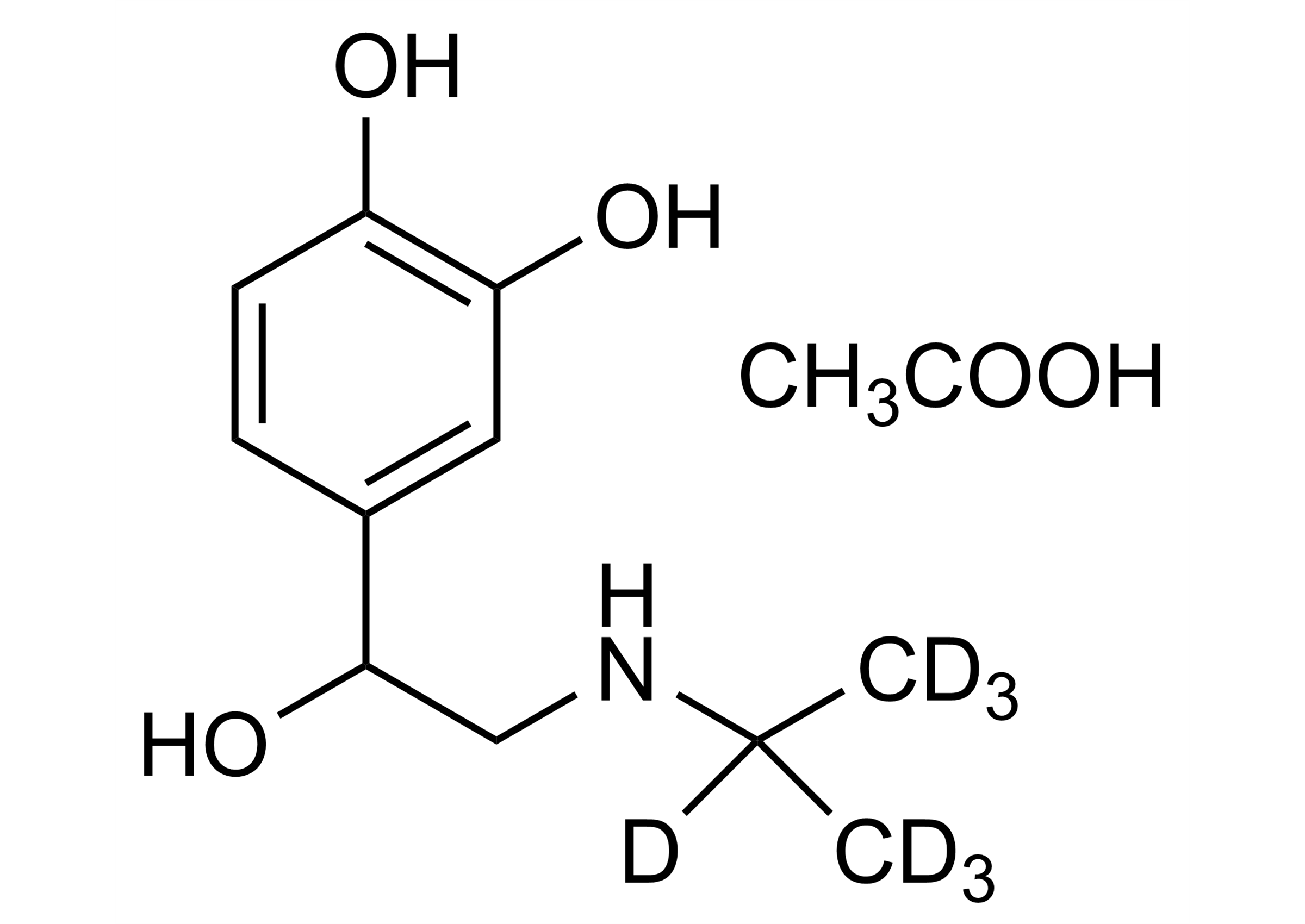 Isoproterenol-D7 acetate Isoprenaline-D7 acetate reference standard structure for LC-MS/MS calibration