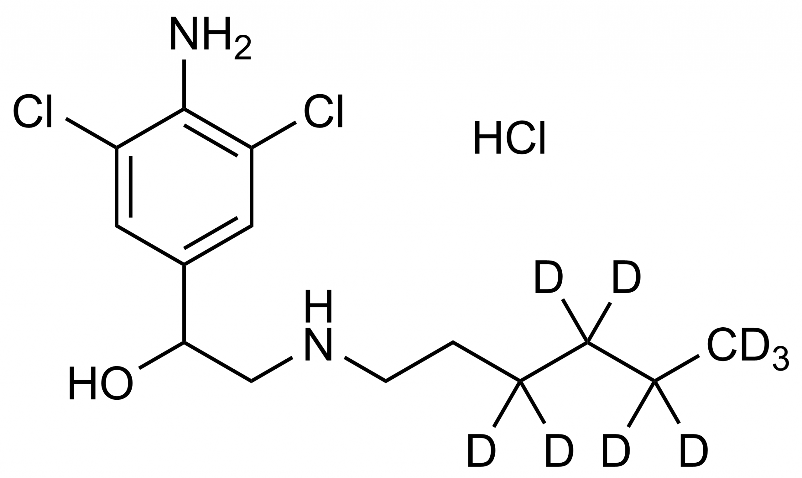 Clenhexerol D9 hydrochloride reference standard molecular structure for LC-MS/MS and GC-MS