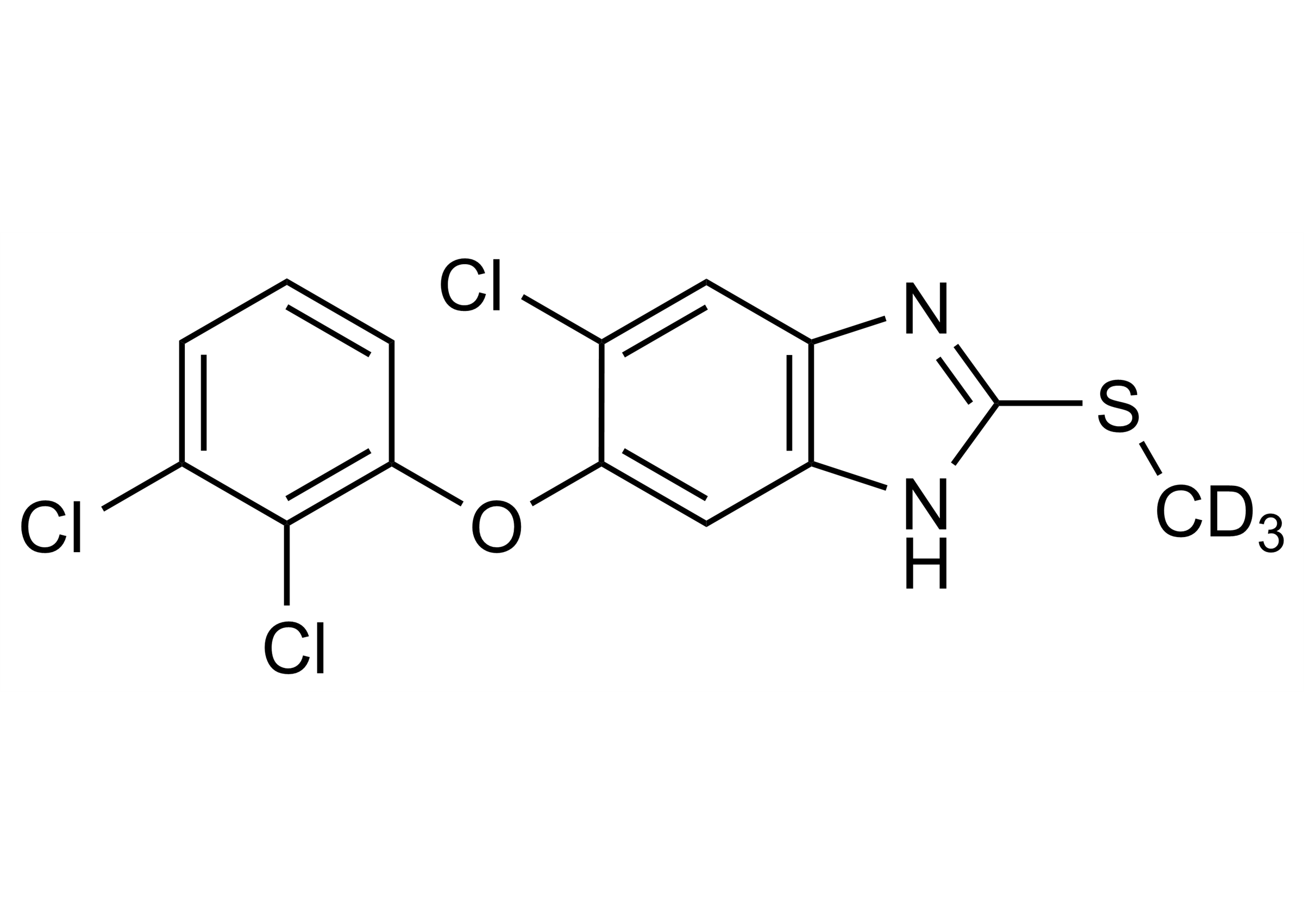 Triclabendazole-D3 Reference Standard Structure Triclabendazole-D3 reference standard molecular structure for LC-MS/MS and GC-MS analysis