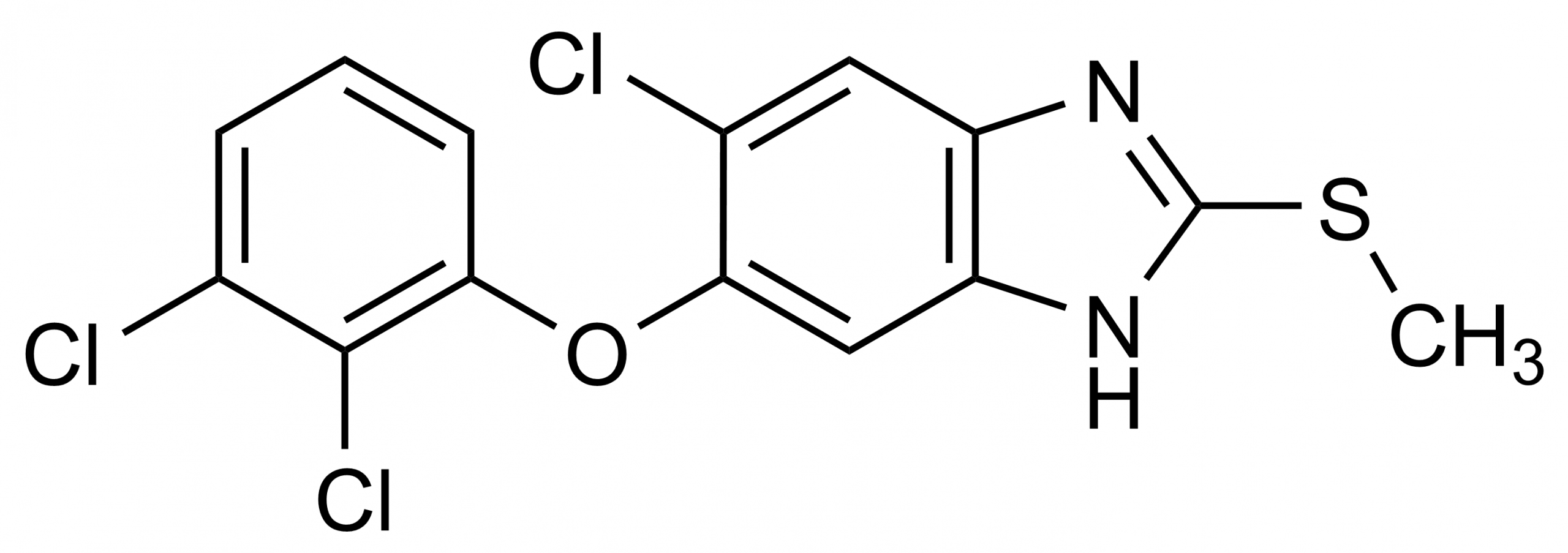 Triclabendazole reference standard structure for LC-MS/MS and GC-MS Triclabendazole reference standard molecular structure (CAS 68786-66-3)