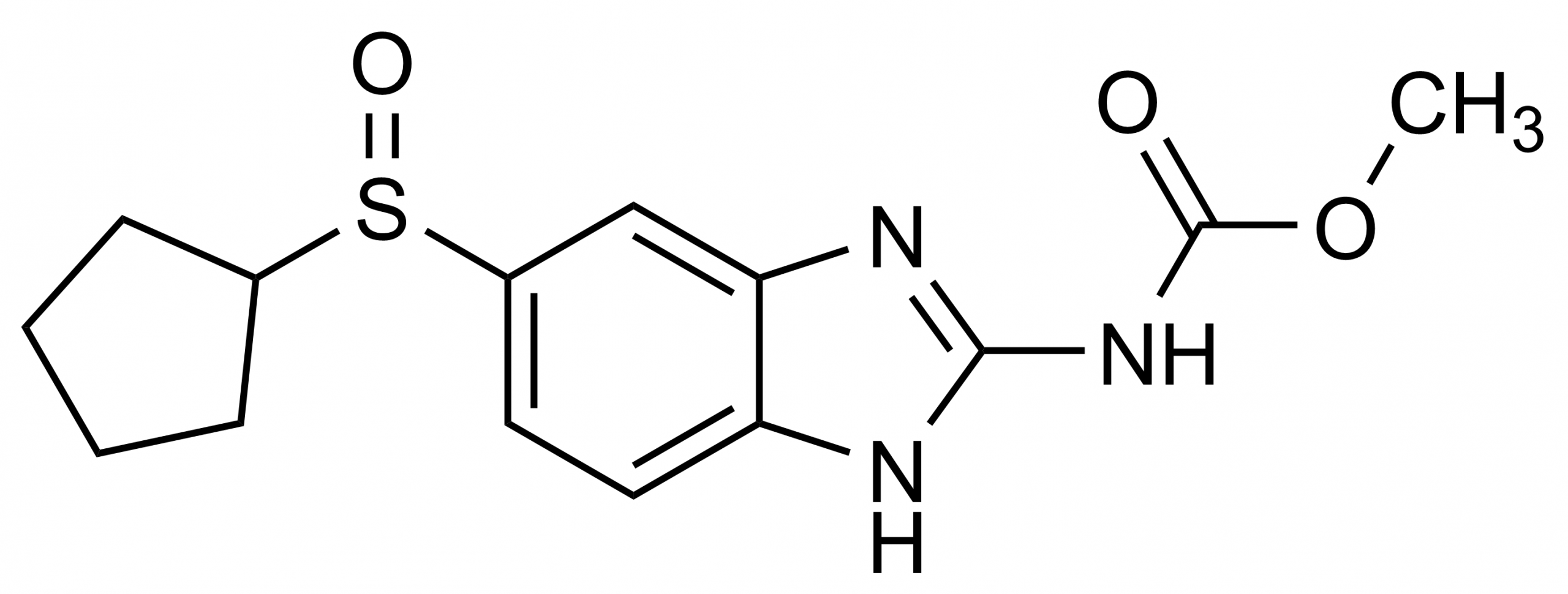 Cyclopentylalbendazole sulfoxide reference standard molecular structure, CAS 131454-43-8