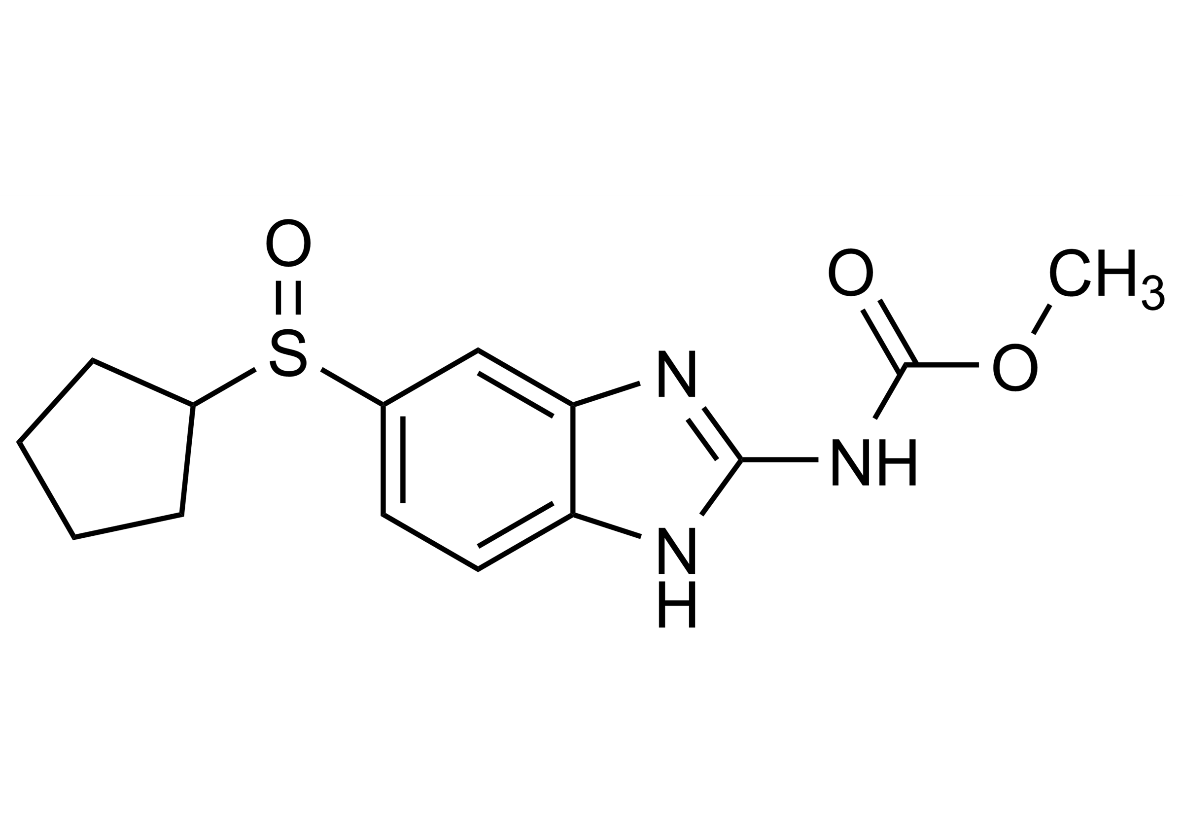 Cyclopentylalbendazole sulfoxide Reference Standard Structure (CAS 131454-43-8) Cyclopentylalbendazole sulfoxide reference standard molecular structure, CAS 131454-43-8