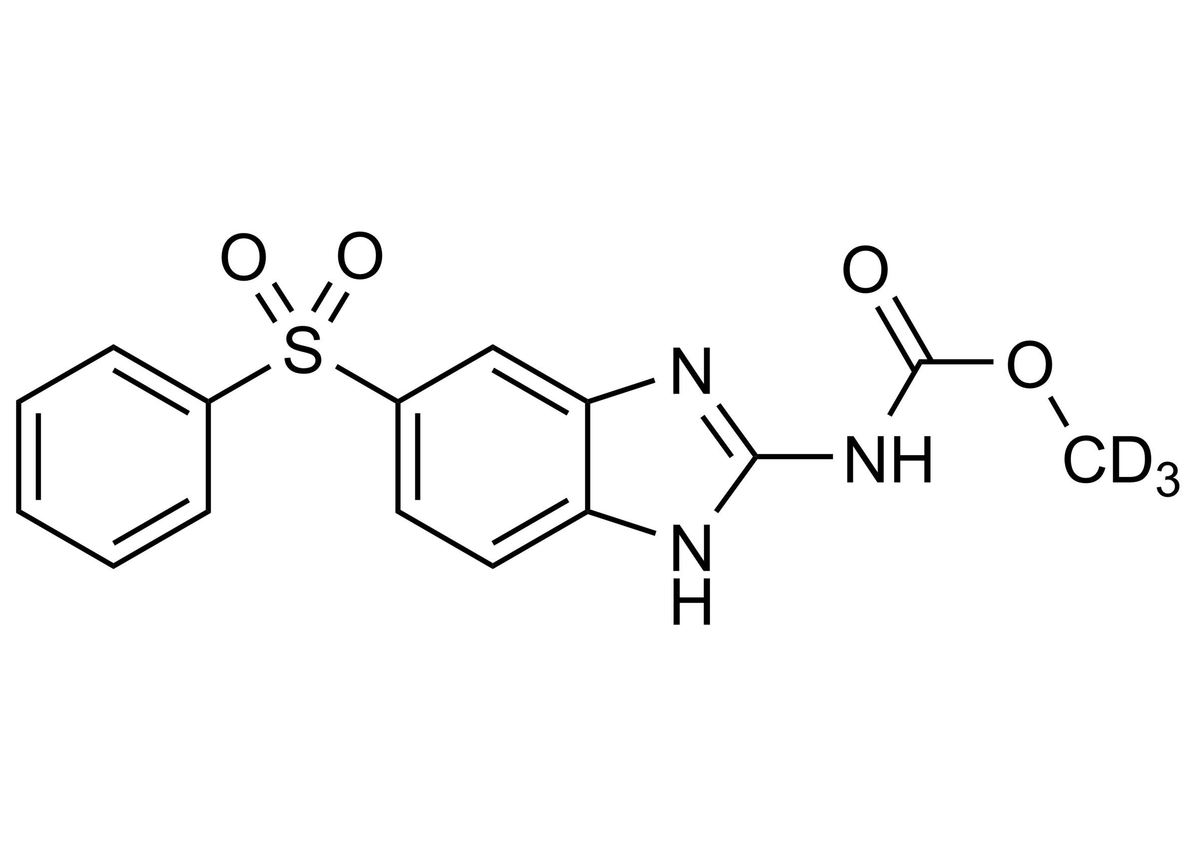Molecular structure of Fenbendazole sulfone-D3 reference standard for LC-MS/MS and GC-MS analysis
