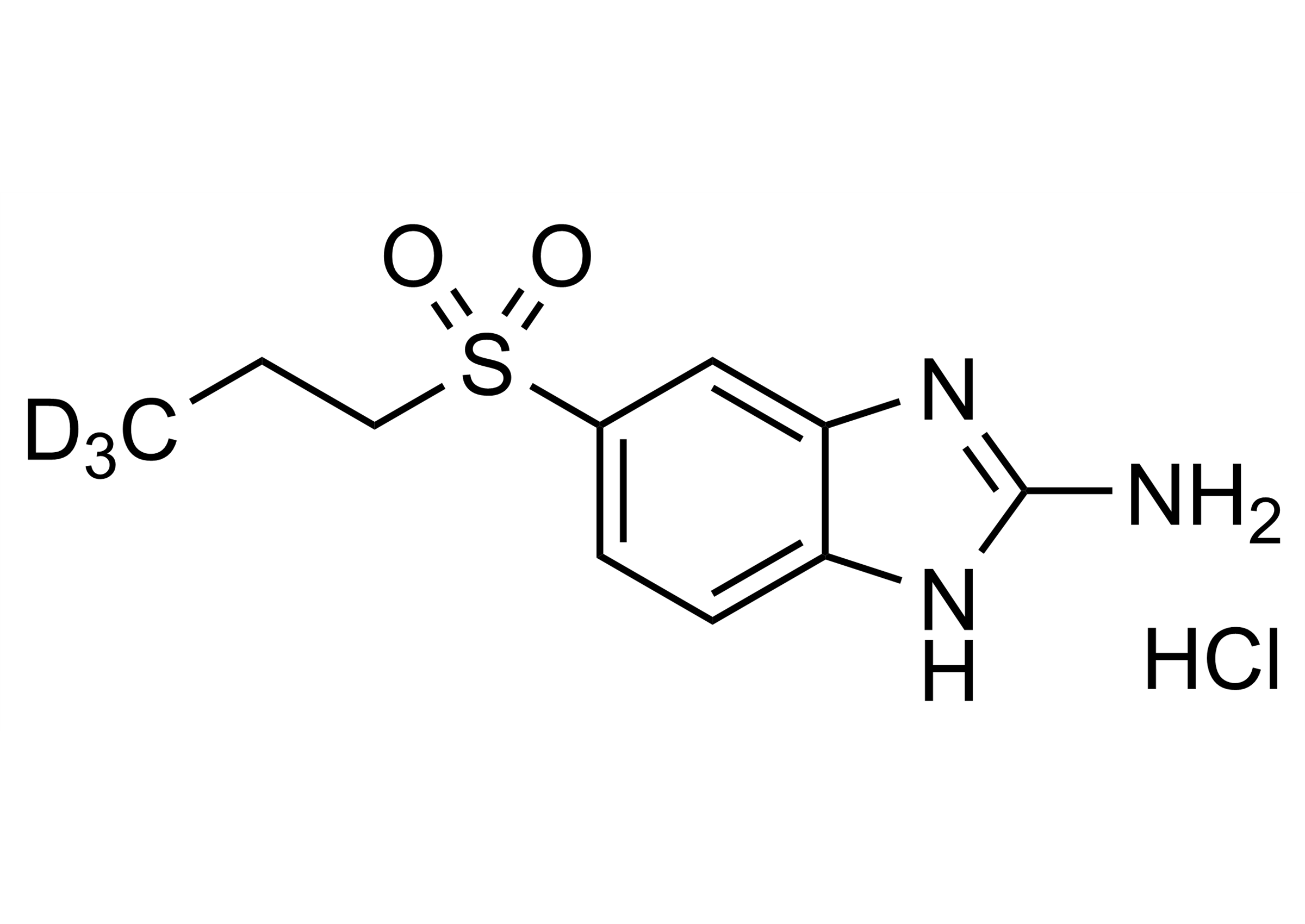 Albendazole 2 aminosulfone D3 hydrochloride reference standard molecular structure (CAS 1435902-07-0)