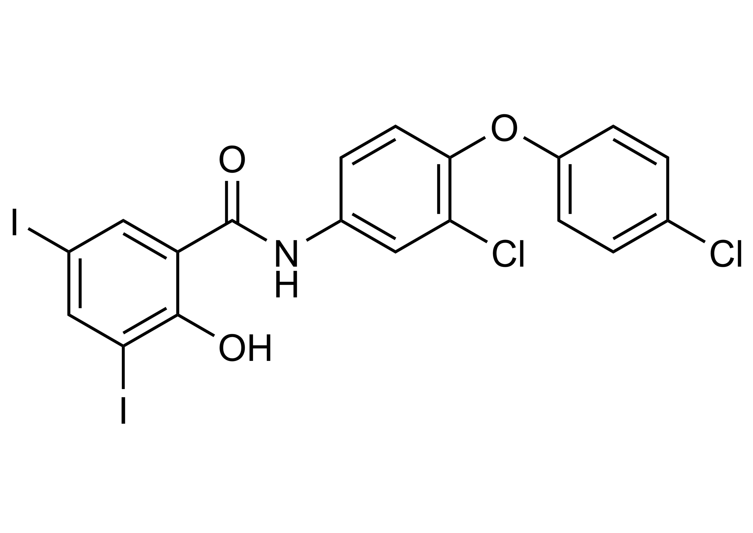 Rafoxanide Reference Standard Structure - CAS 22662-39-1 Rafoxanide reference standard molecular structure CAS 22662-39-1
