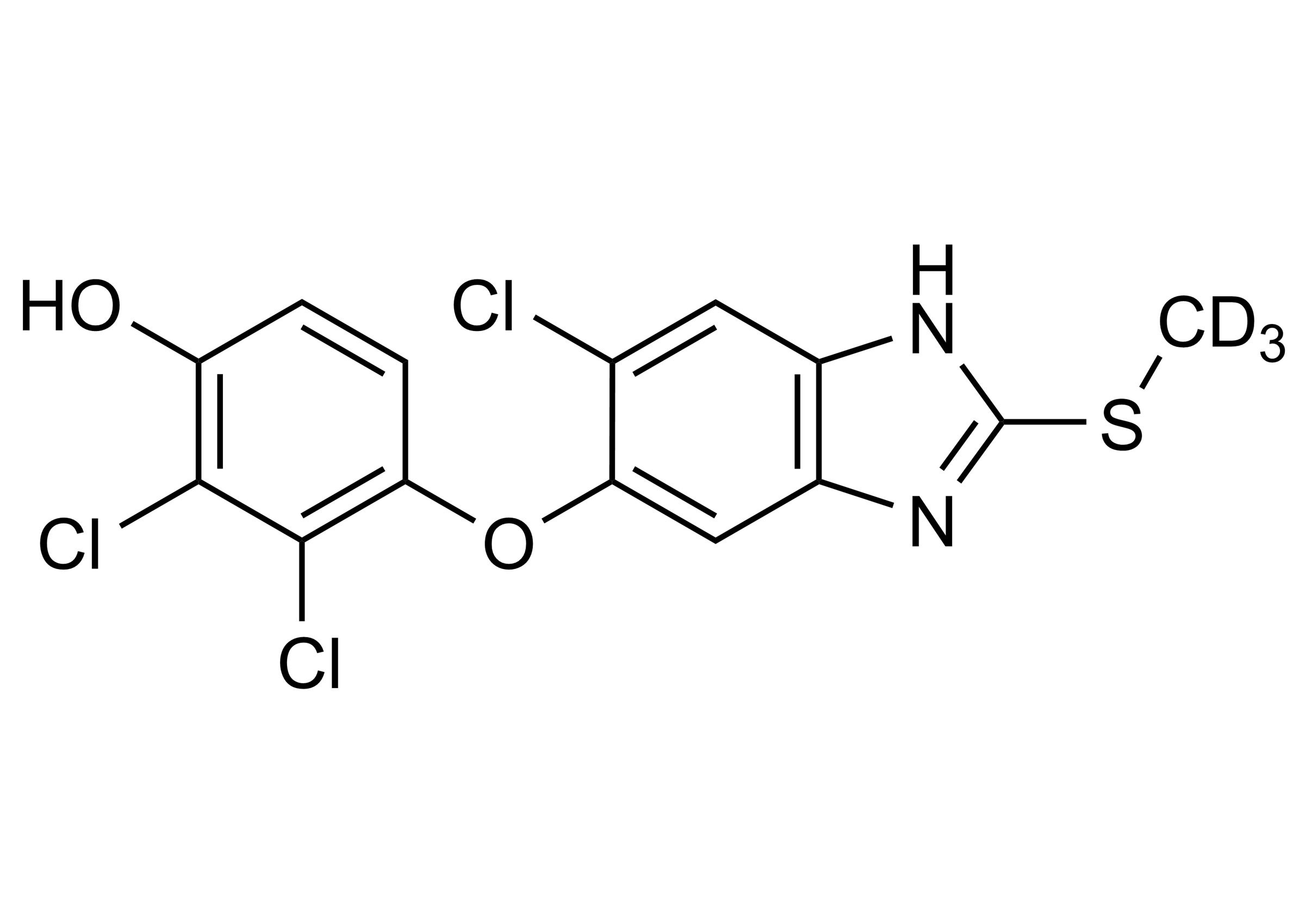 Hydroxytriclabendazole-D3 molecular structure reference standard for LC-MS/MS and GC-MS