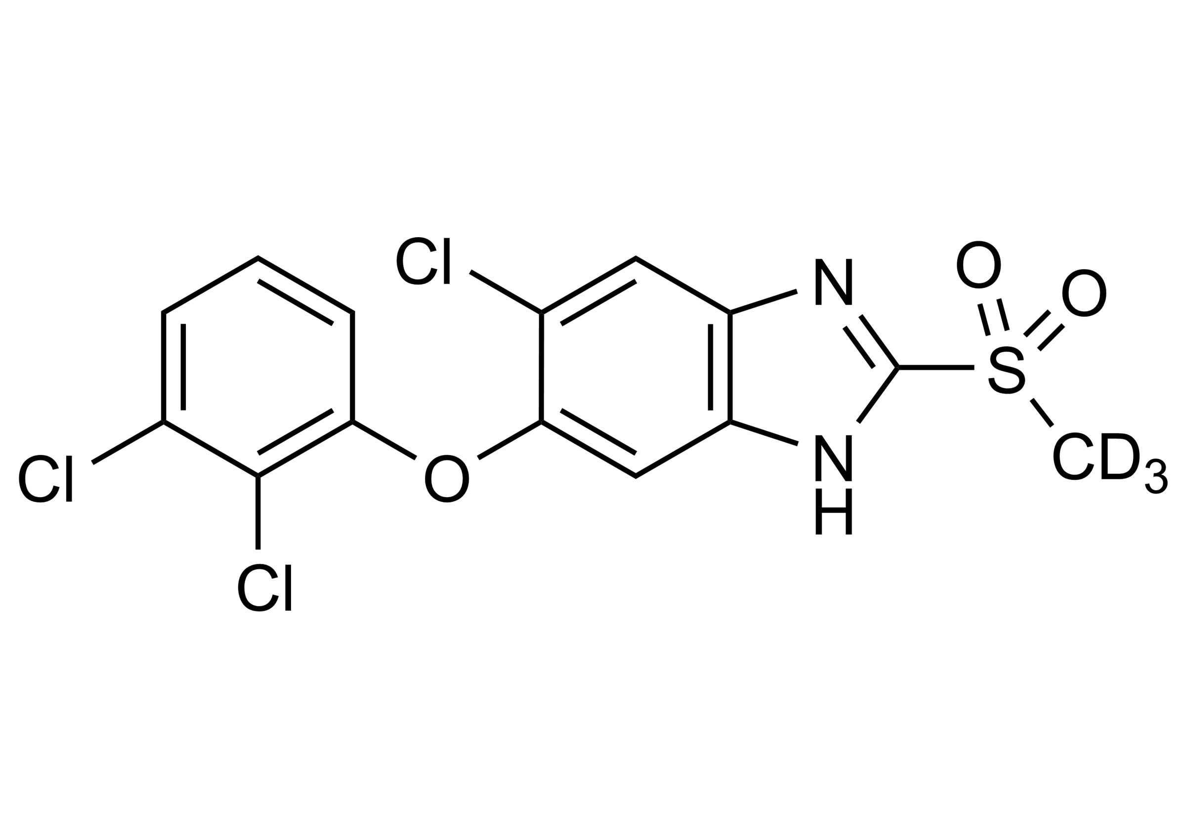 Triclabendazole D3 sulfone reference standard structure Triclabendazole D3 sulfone reference standard molecular structure for LC-MS/MS and GC-MS
