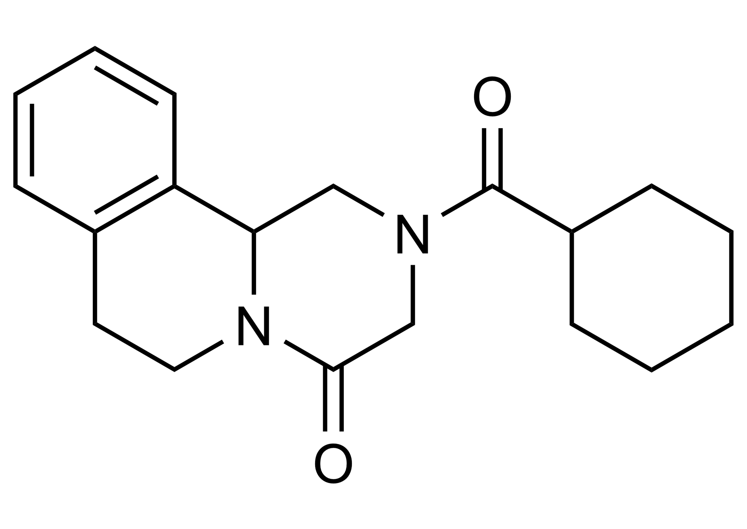 Praziquantel Reference Standard Molecular Structure (CAS 55268-74-1) Praziquantel reference standard molecular structure (CAS 55268-74-1) for LC-MS/MS and GC-MS calibration