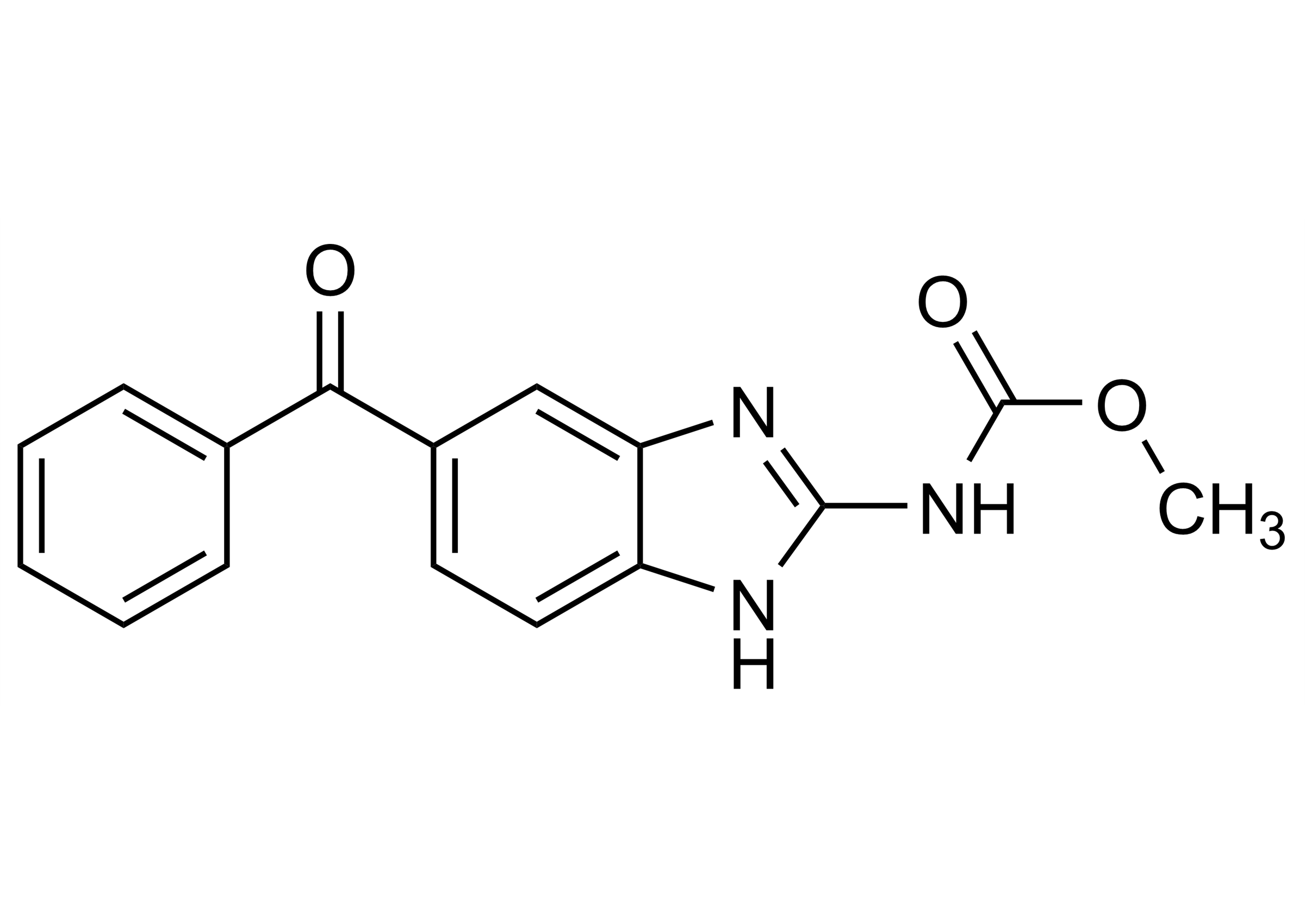 Mebendazole reference standard molecular structure for LC-MS/MS and GC-MS calibration