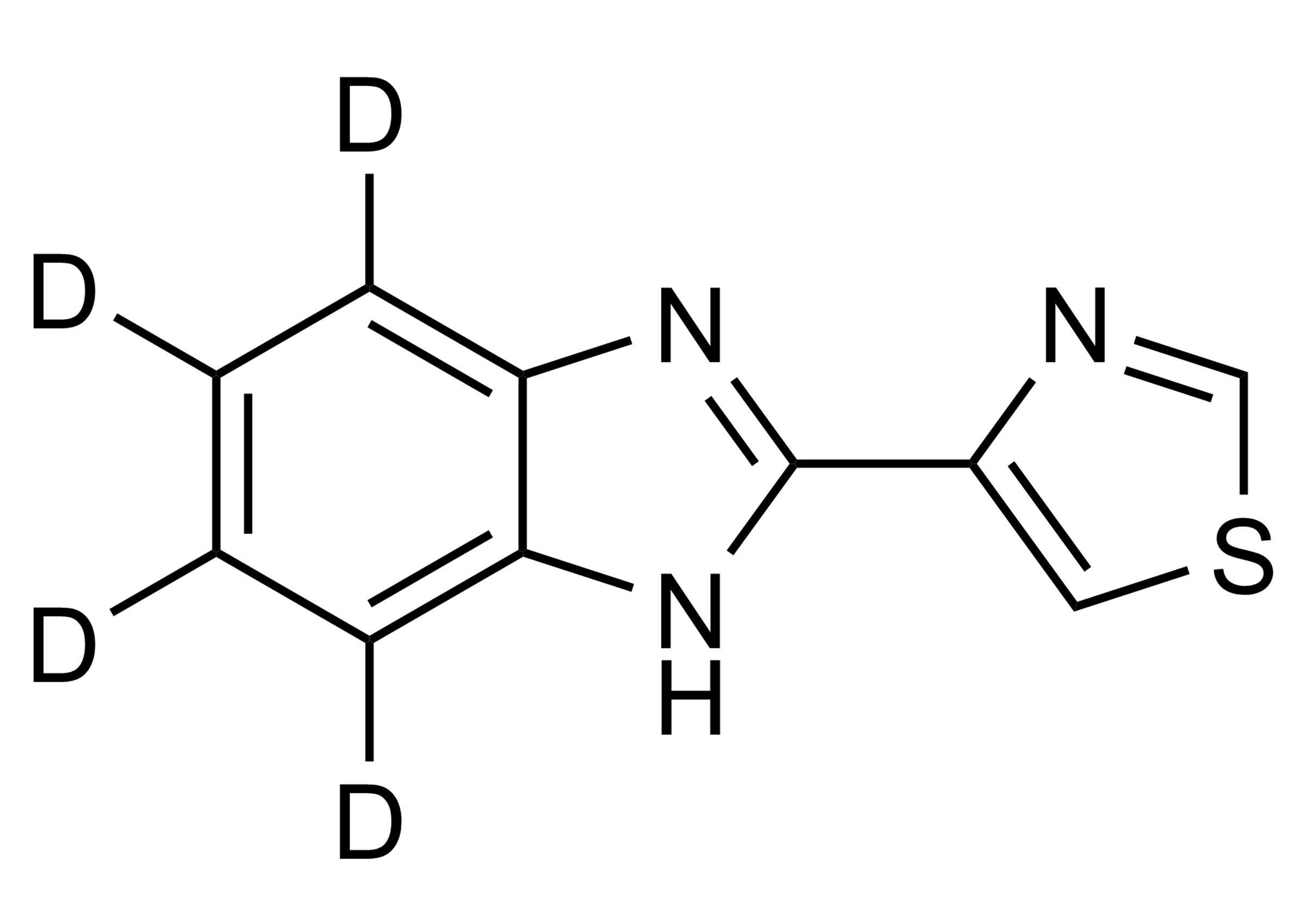 Thiabendazole-D4 Reference Standard Molecular Structure Thiabendazole-D4 reference standard molecular structure for LC-MS/MS and GC-MS calibration