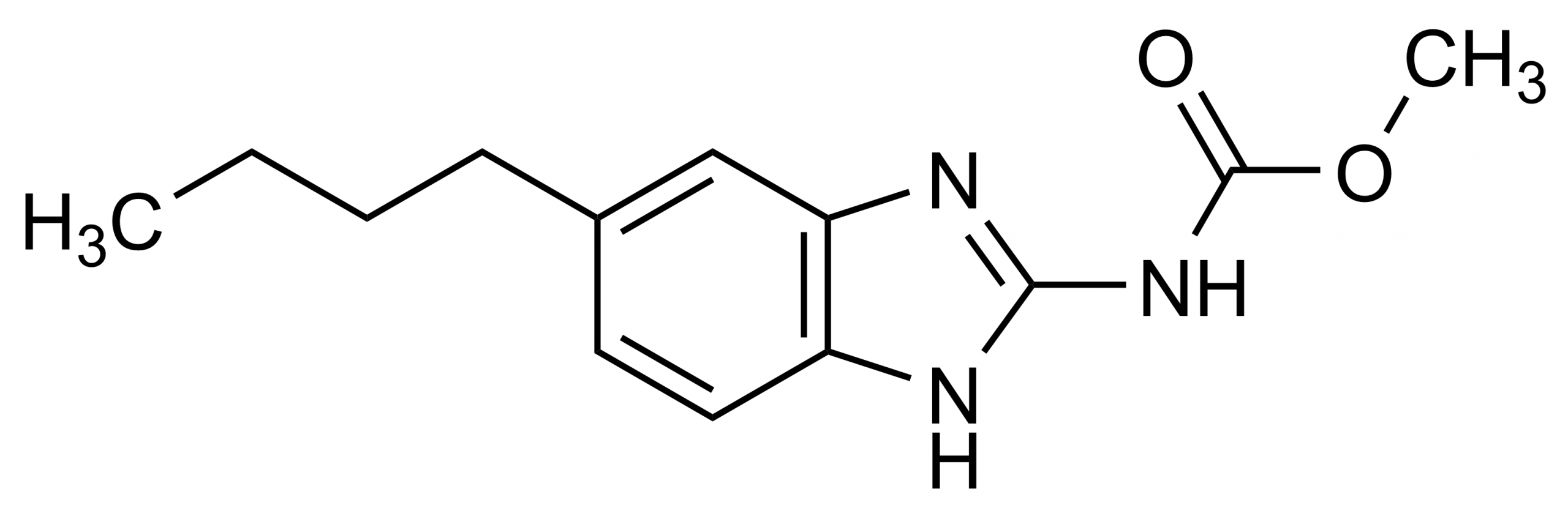 Molecular structure of Parbendazole reference standard