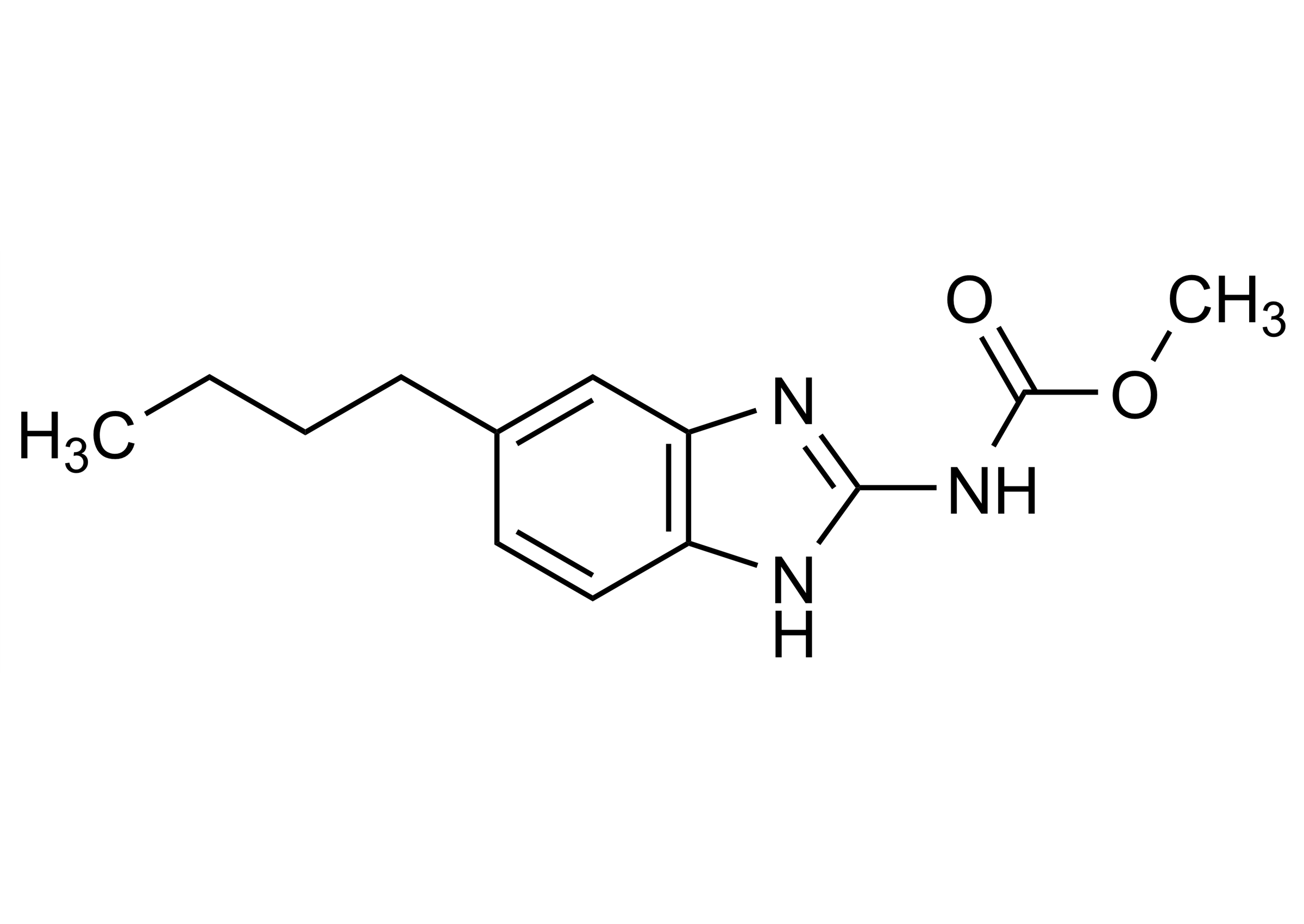 Parbendazole Reference Standard Molecular Structure Molecular structure of Parbendazole reference standard